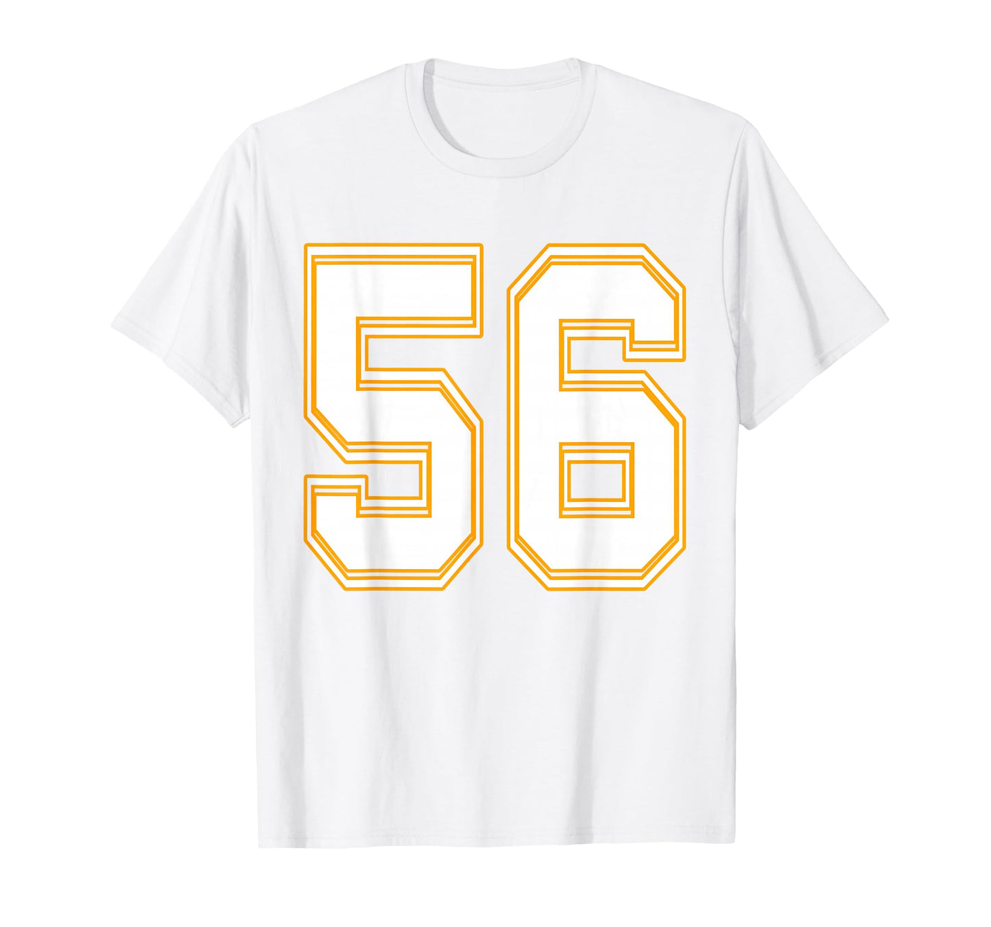 Number 56 Red Yellow White Football T-Shirt - Aesthetic Graphic Unisex - T-Shirt, Sweatshirt, Hoodie