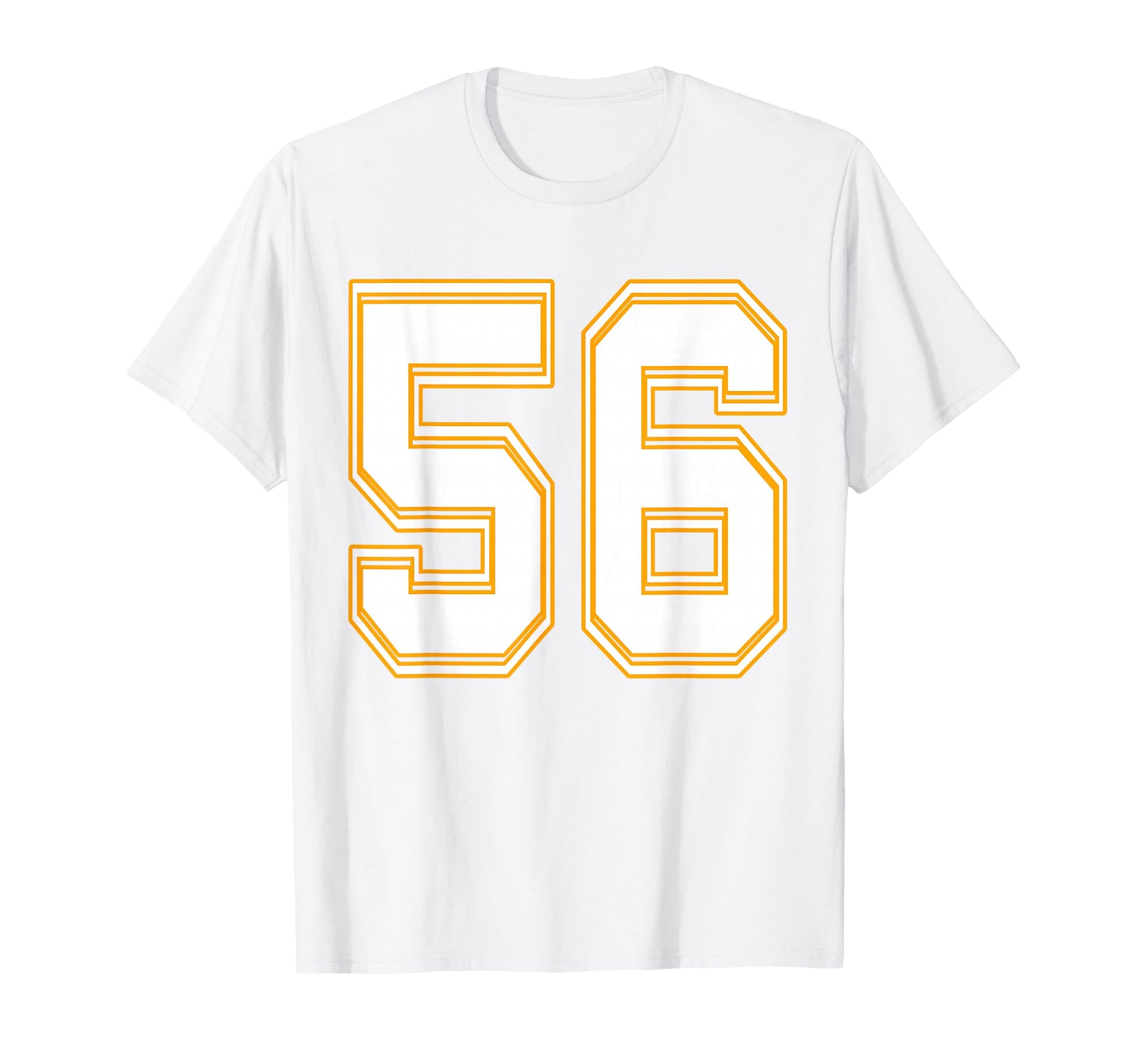 Number 56 Red Yellow White Football T-Shirt - Aesthetic Graphic Unisex - T-Shirt, Sweatshirt, Hoodie