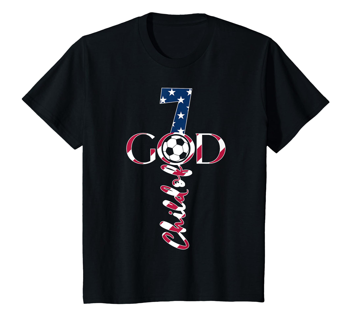 Jesus 7 Years Child God Soccer 7Th T-Shirt - Aesthetic Graphic for Adults - T-Shirt, Sweatshirt, Hoodie