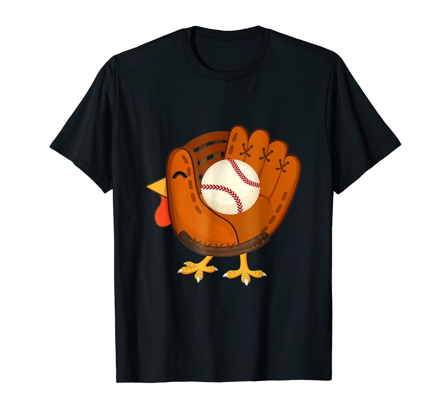 Turkey Baseball Glove Thanksgiving Day T-Shirt - Graphic Print Men Women - T-Shirt, Sweatshirt, Hoodie