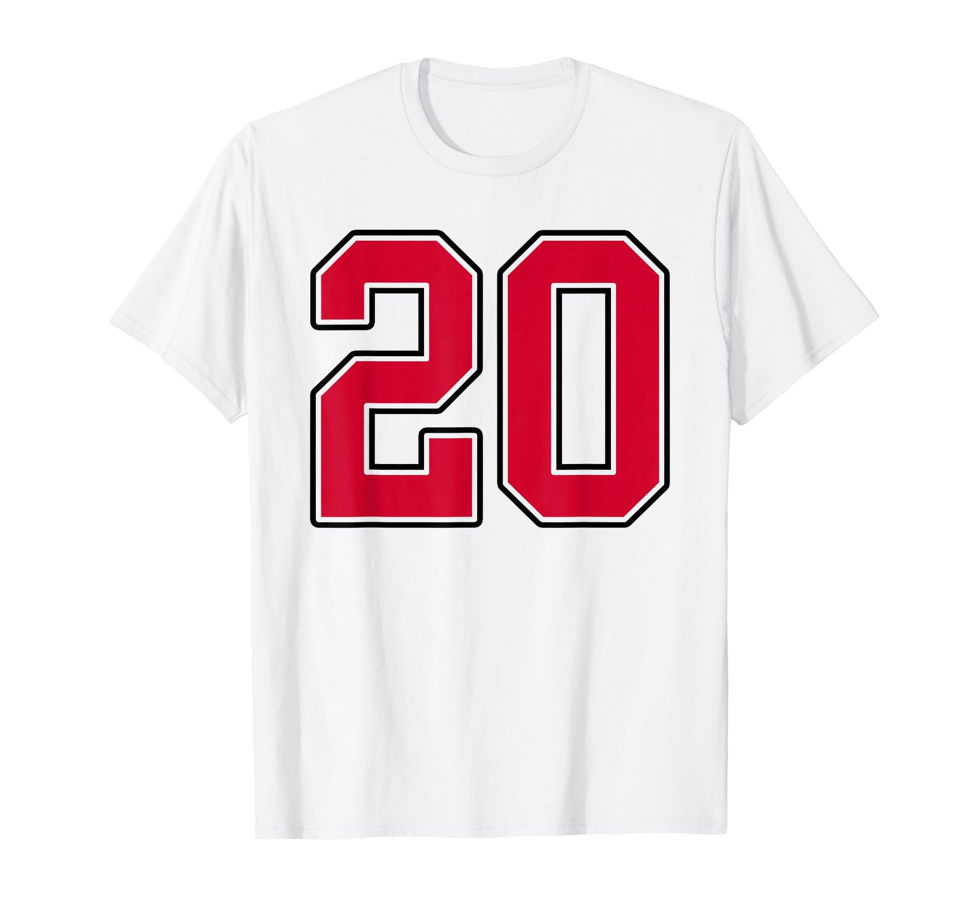 Red And Black Number 20 Jersey Player T-Shirt - Graphic Print Men Women - T-Shirt, Sweatshirt, Hoodie