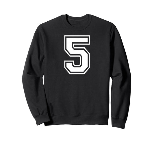 5 Number Five Team Sports Sweatshirt - Fun Novelty Design for Adults - T-Shirt, Sweatshirt, Hoodie
