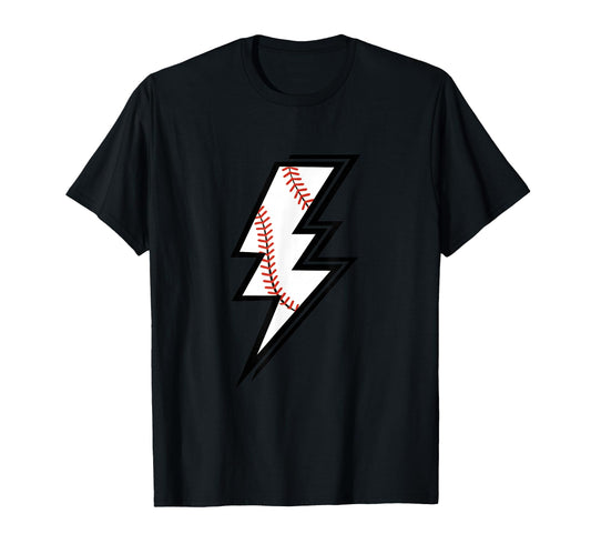 Baseball Lightning Bolt Baseball Mom T-Shirt - Novelty Apparel Men Women - T-Shirt, Sweatshirt, Hoodie