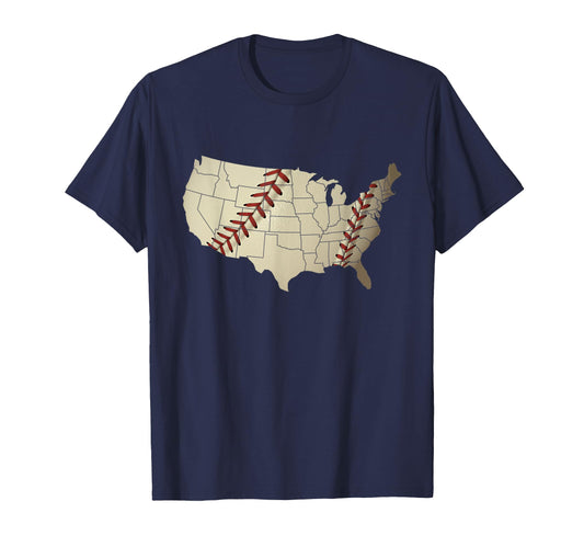 America Baseball Team Us Country Ball Map T-Shirt - Novelty Apparel Unisex - T-Shirt, Sweatshirt, Hoodie