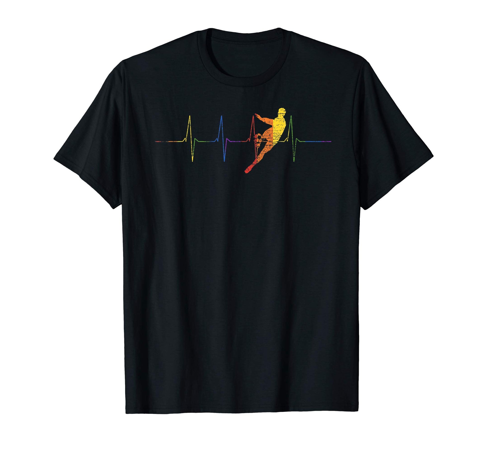 Soccer Player Gift Lgbt Heartbeat T-Shirt - Aesthetic Graphic for Adults - T-Shirt, Sweatshirt, Hoodie