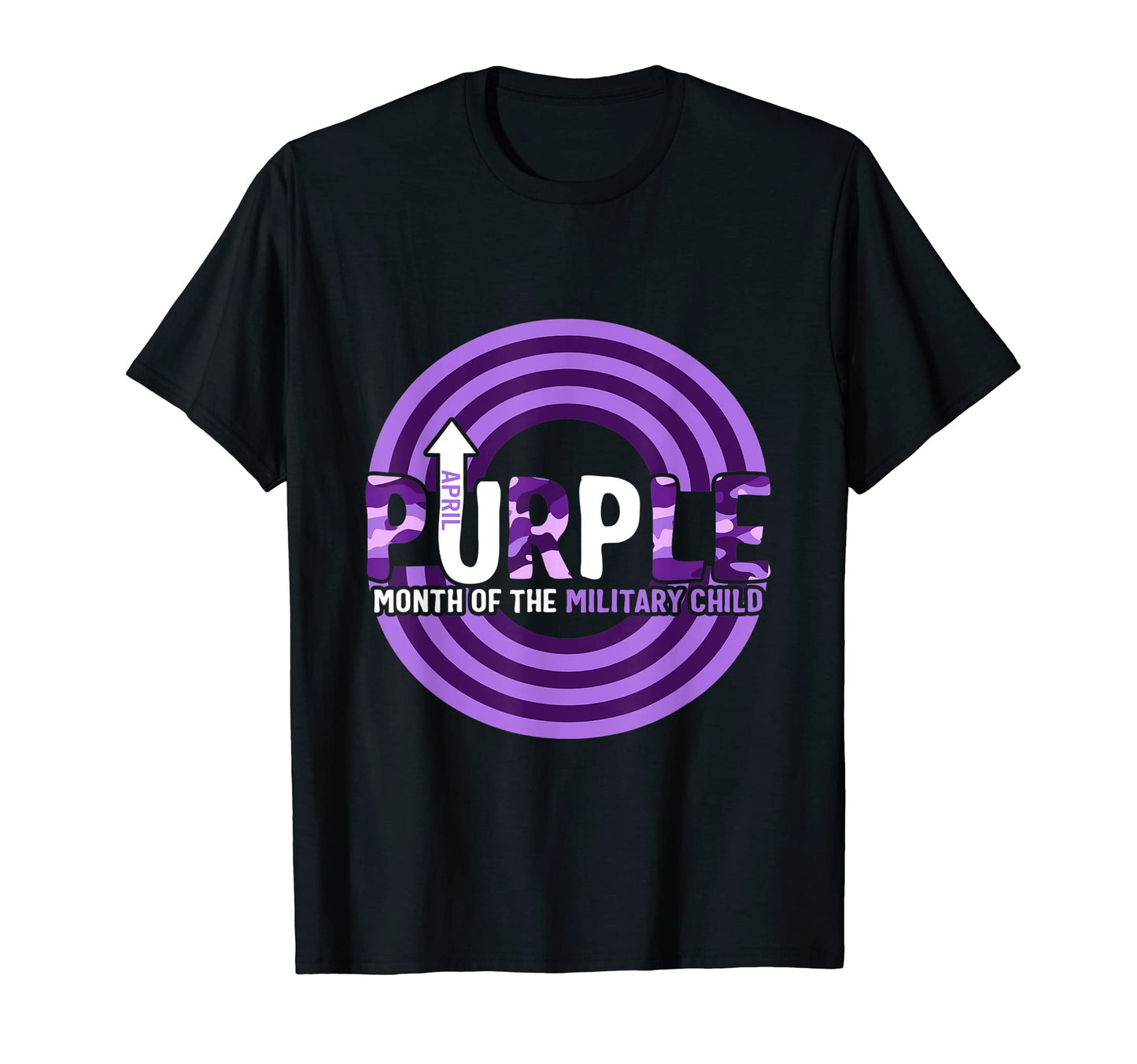 Month Military Child Purple Up T-Shirt - Minimalist Print for Adults - T-Shirt, Sweatshirt, Hoodie
