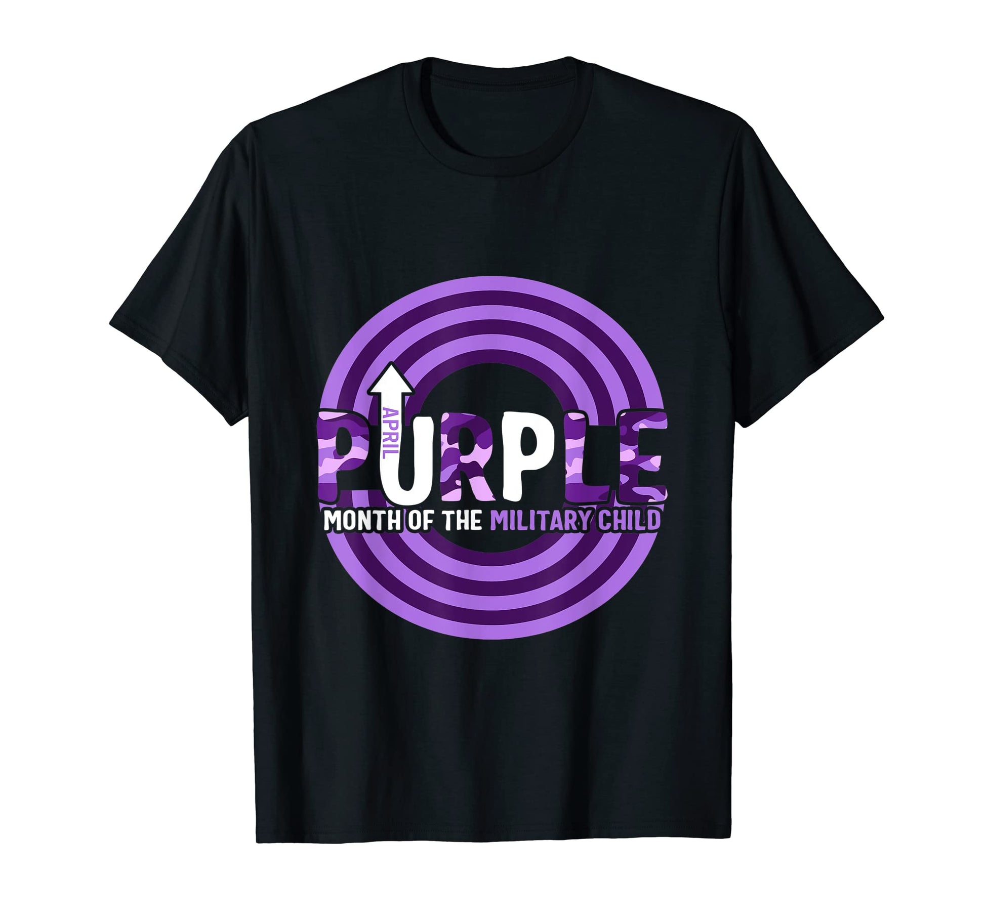 Month Military Child Purple Up T-Shirt - Minimalist Print for Adults - T-Shirt, Sweatshirt, Hoodie