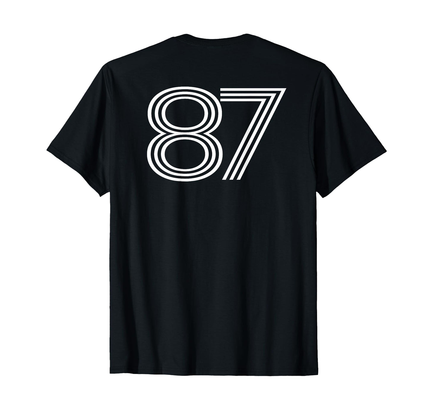 Number 87 Baseball Football Soccer Back T-Shirt - Minimalist Print Unisex - T-Shirt, Sweatshirt, Hoodie