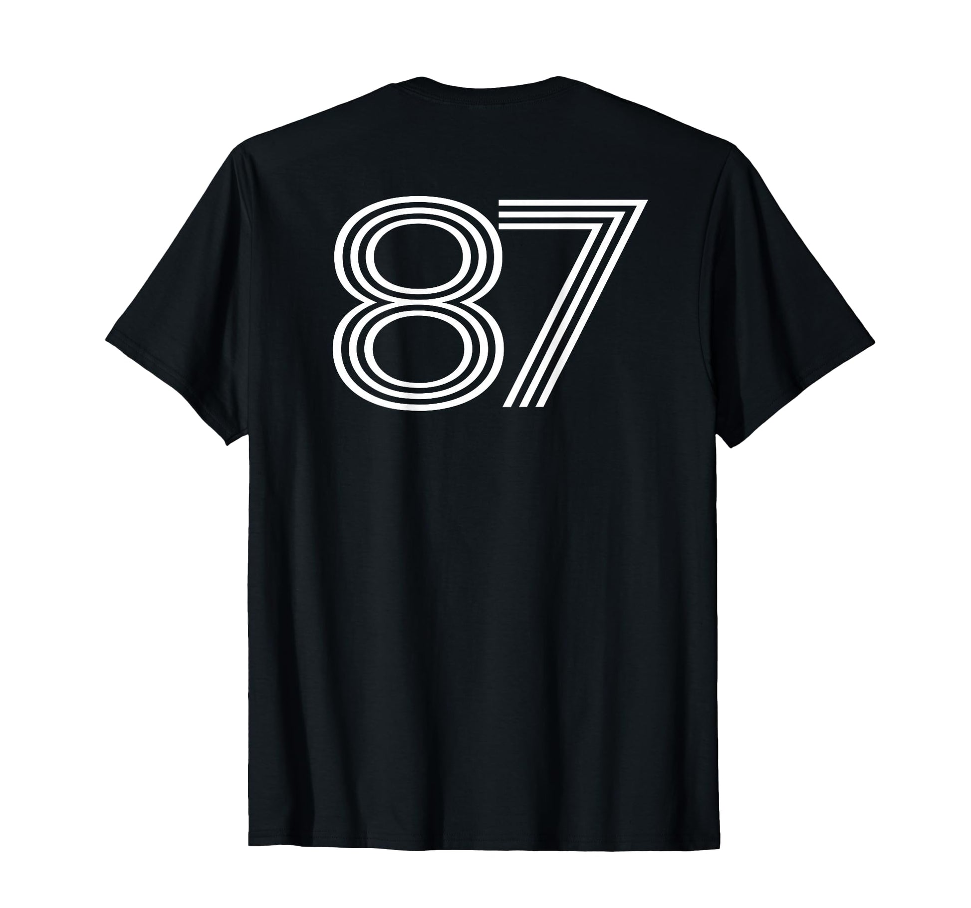 Number 87 Baseball Football Soccer Back T-Shirt - Minimalist Print Unisex - T-Shirt, Sweatshirt, Hoodie