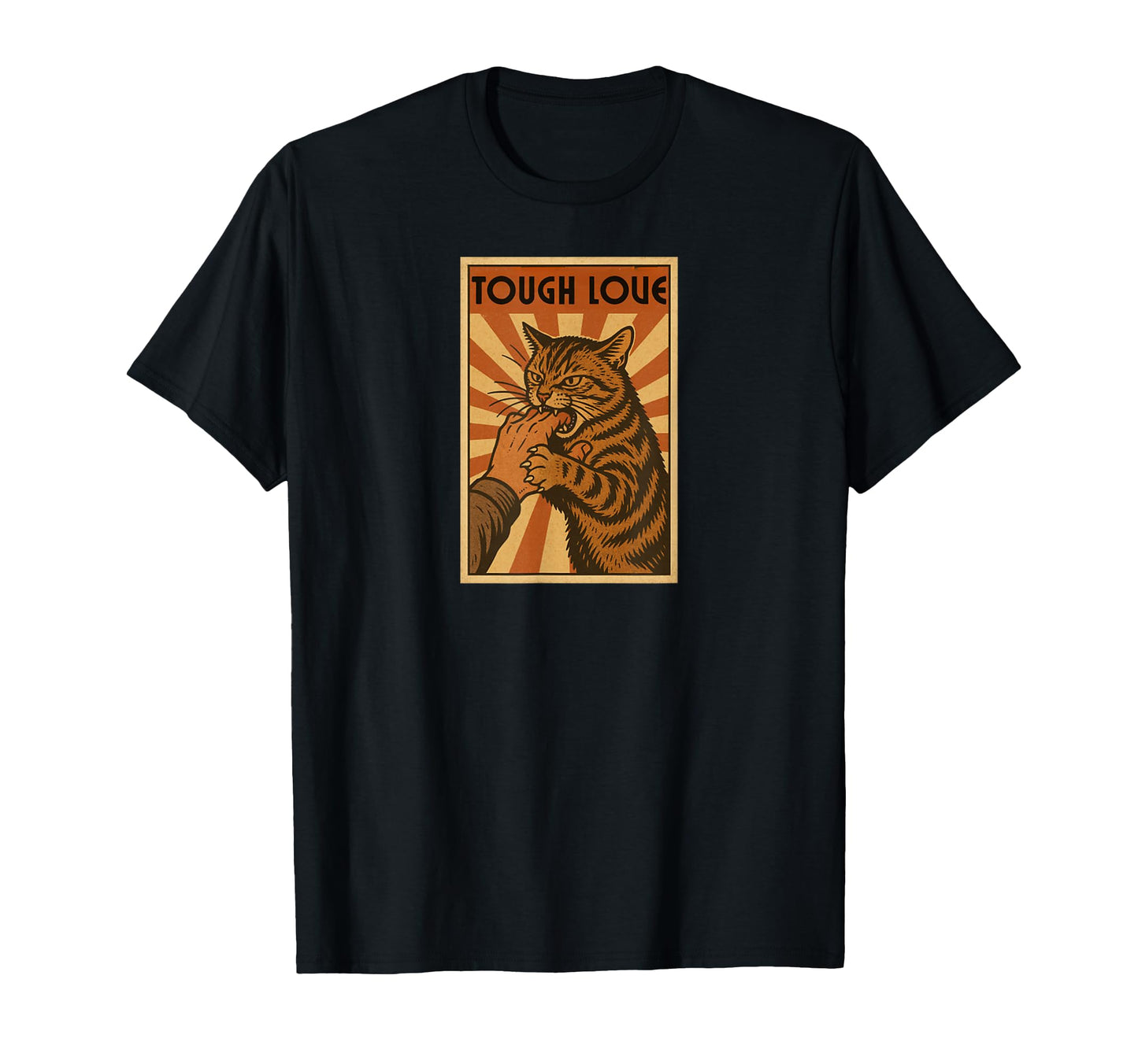 Tough Love Funny Meme Cat Bite T-Shirt - Aesthetic Graphic Men Women - T-Shirt, Sweatshirt, Hoodie