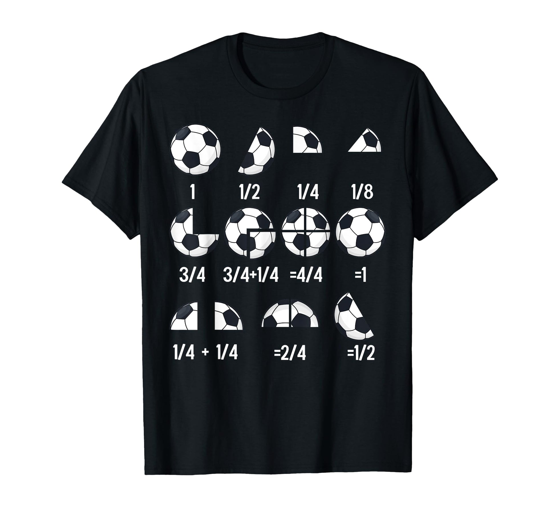 Math Fraction Soccer Teacher T-Shirt - Casual Everyday Wear for Adults - T-Shirt, Sweatshirt, Hoodie
