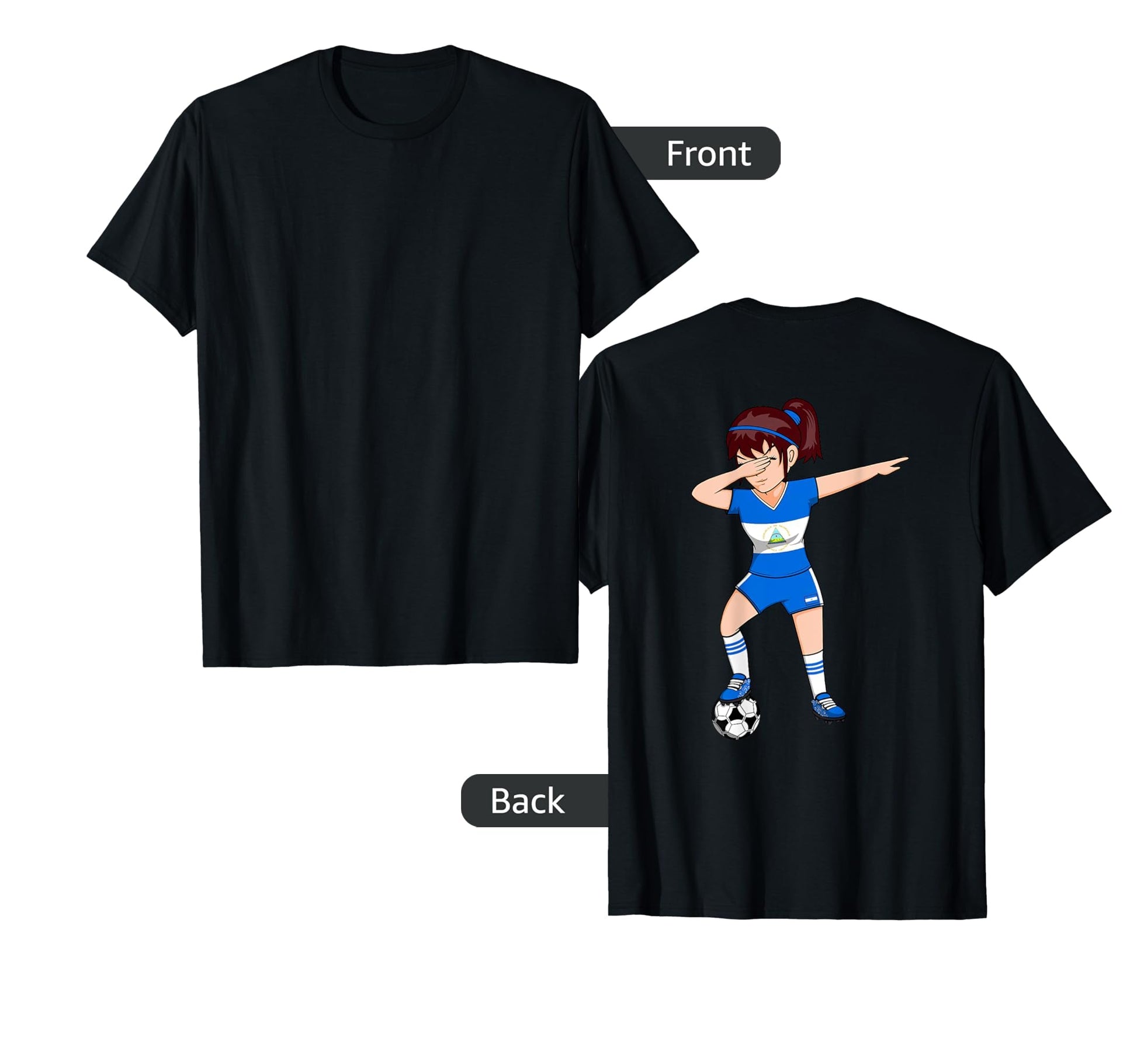 Dabbing Soccer Nicaragua Jersey T-Shirt - Fun Novelty Design for Adults - T-Shirt, Sweatshirt, Hoodie