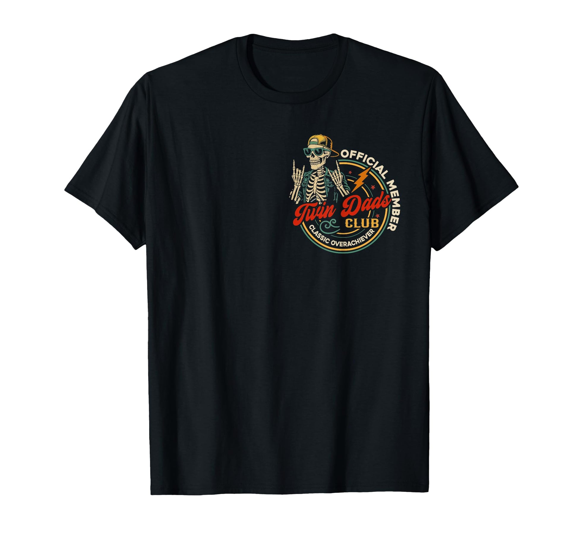 Twin Dad Club Dad Twins Funny Skeleton T-Shirt - Novelty Apparel Men Women - T-Shirt, Sweatshirt, Hoodie