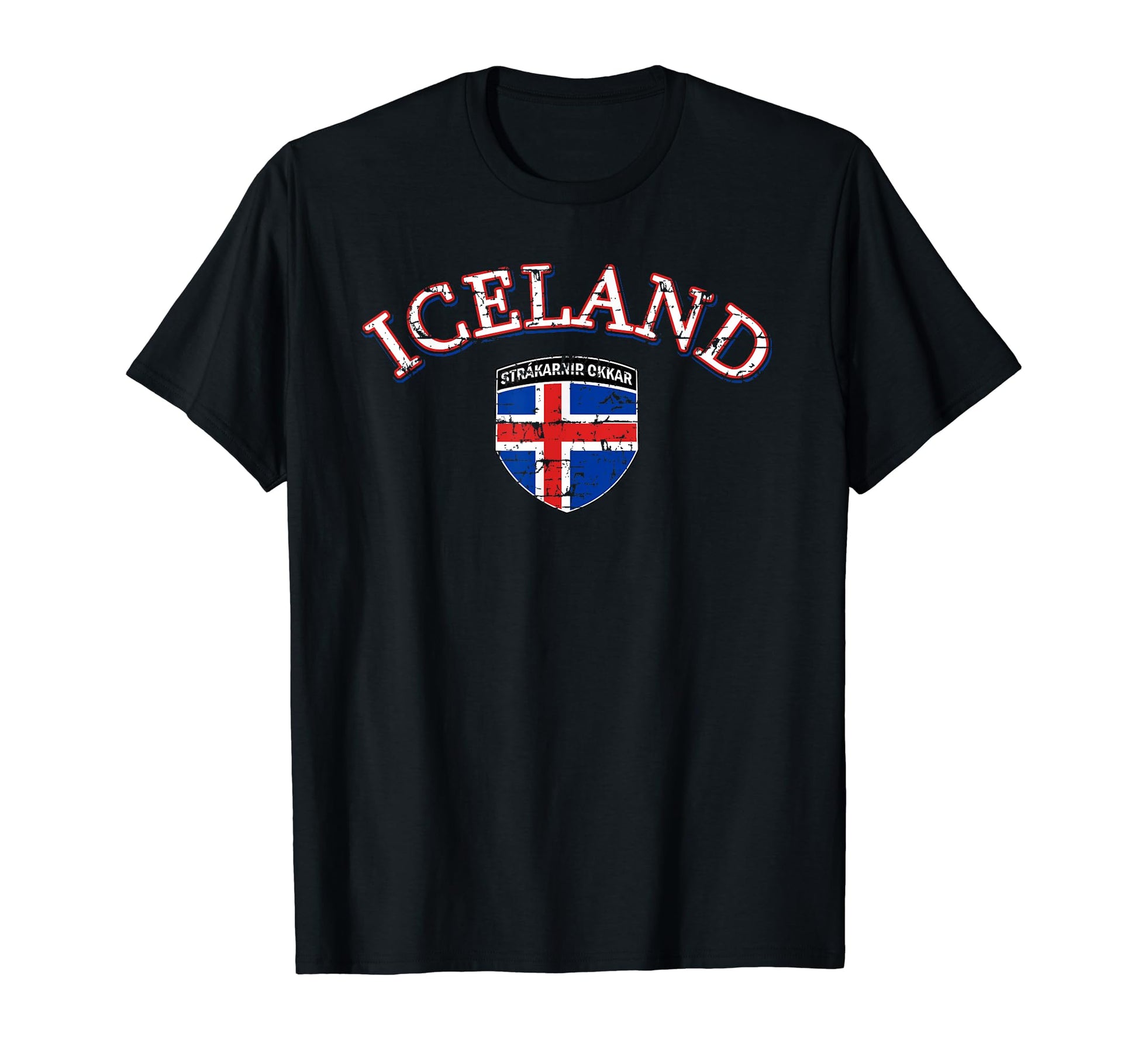 Iceland Football Distressed Soccer T-Shirt - Minimalist Print Men Women - T-Shirt, Sweatshirt, Hoodie