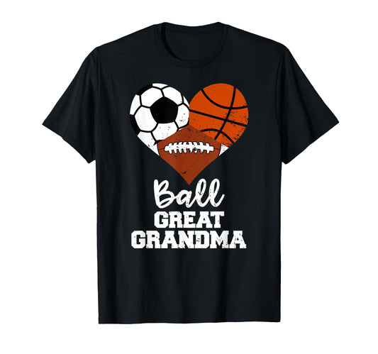 Ball Great Grandma Heart Soccer T-Shirt - Graphic Print for Adults - T-Shirt, Sweatshirt, Hoodie