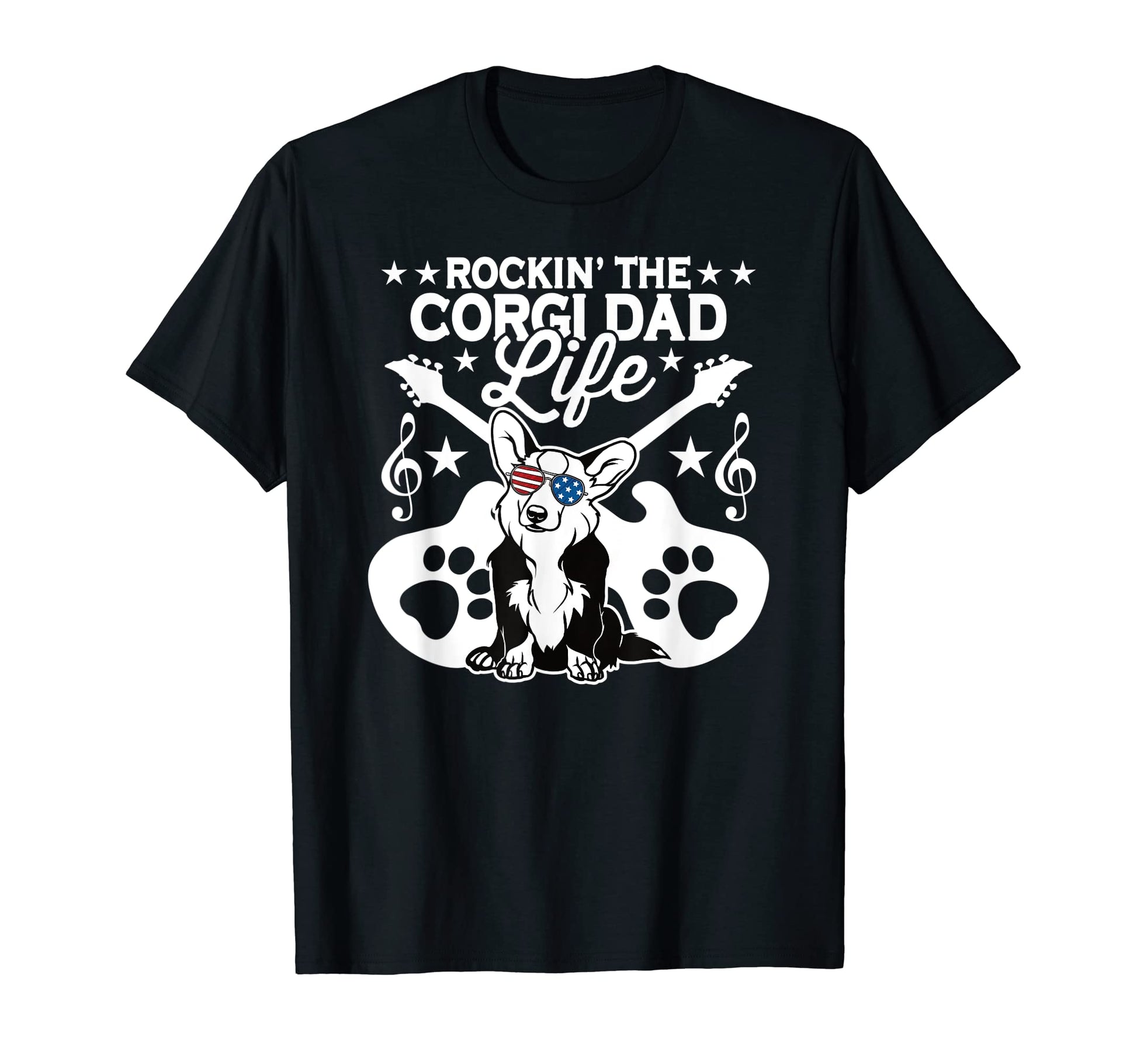 Rockin Corgi Dad Life Dog Lover T-Shirt - Aesthetic Graphic for Adults - T-Shirt, Sweatshirt, Hoodie
