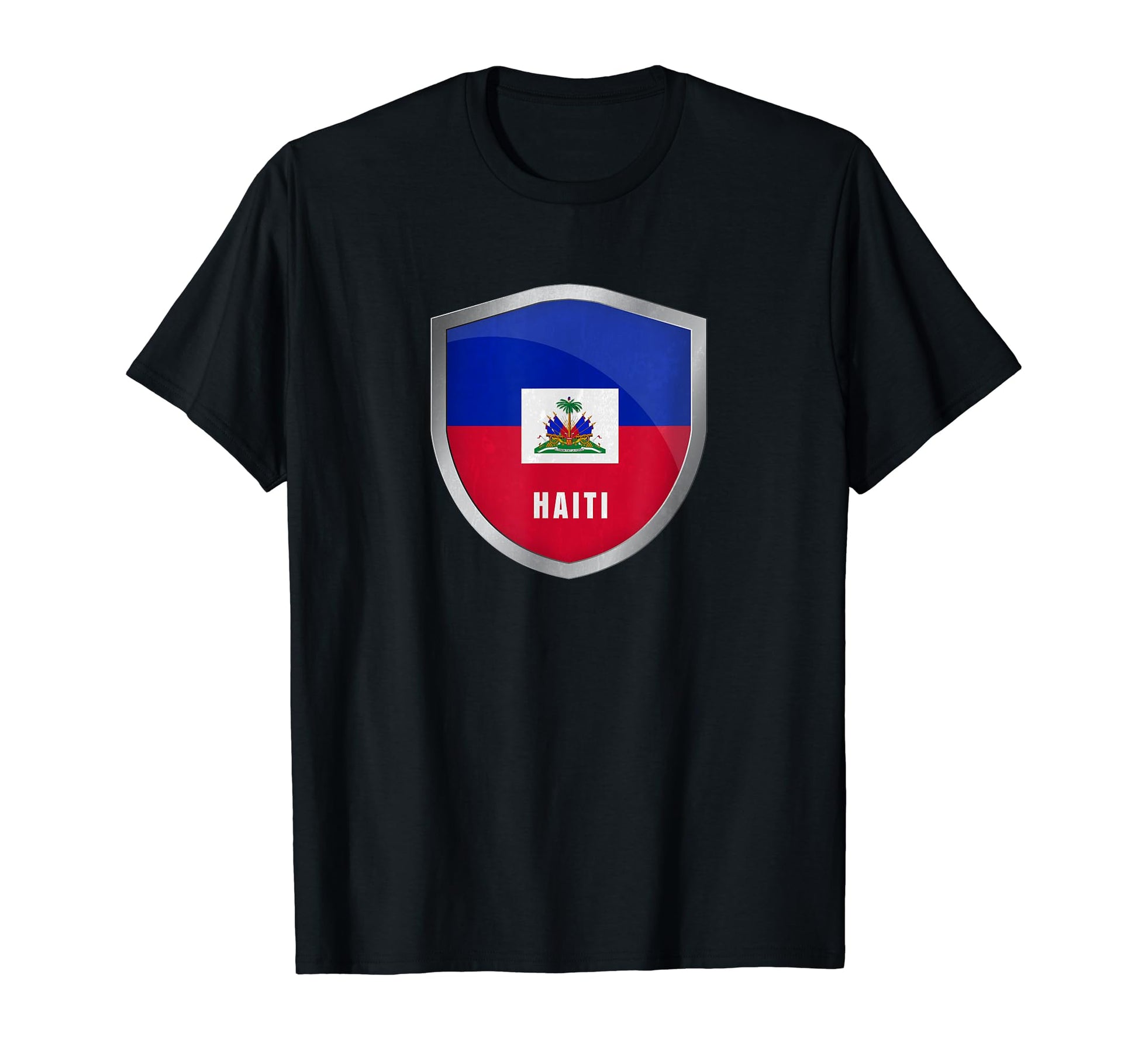 Haiti Flag Badge Soccer Fans Jersey T-Shirt - Minimalist Print for Adults - T-Shirt, Sweatshirt, Hoodie