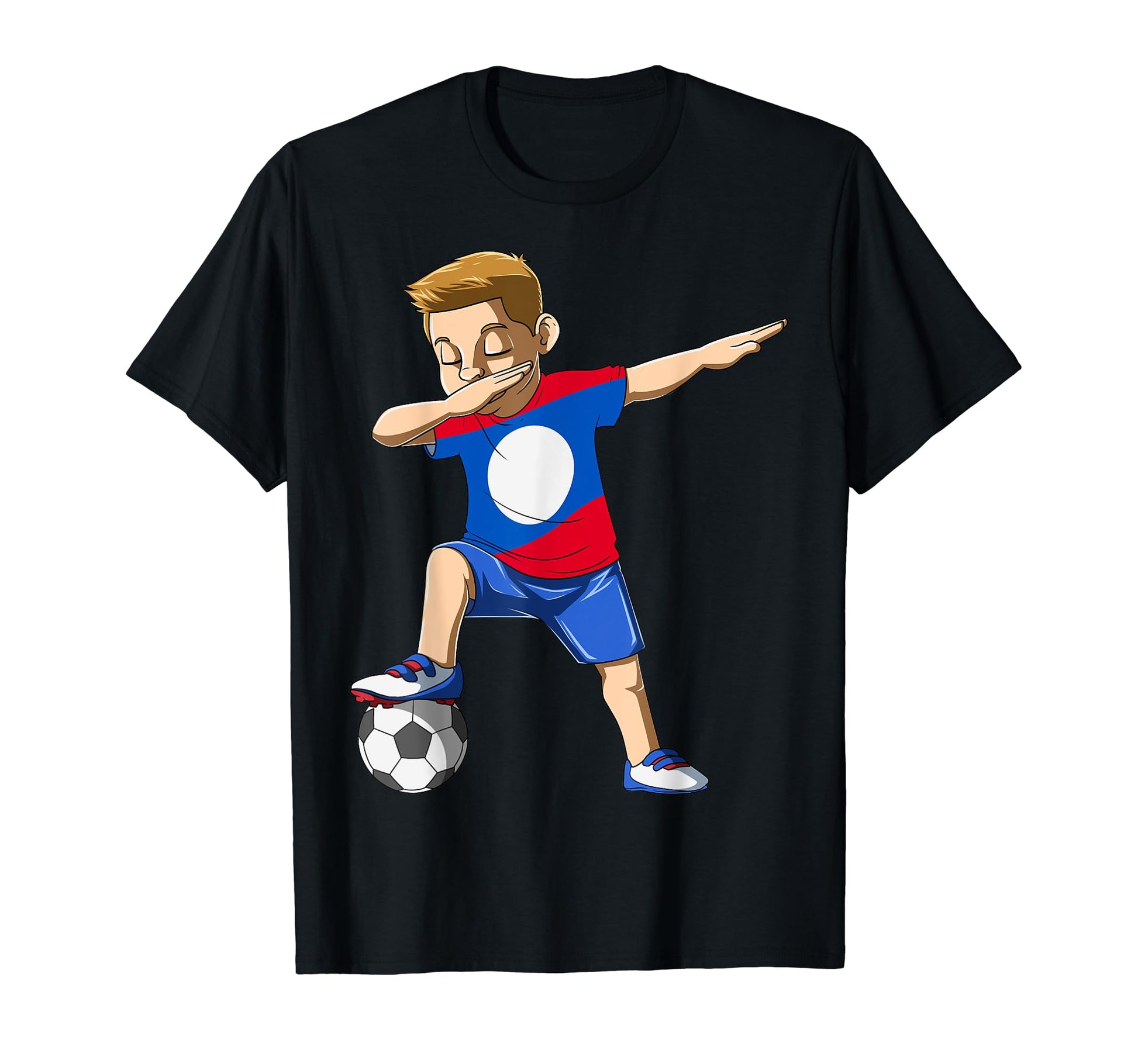 Dabbing Soccer Laos Jersey Lao T-Shirt - Trendy Graphic for Adults - T-Shirt, Sweatshirt, Hoodie