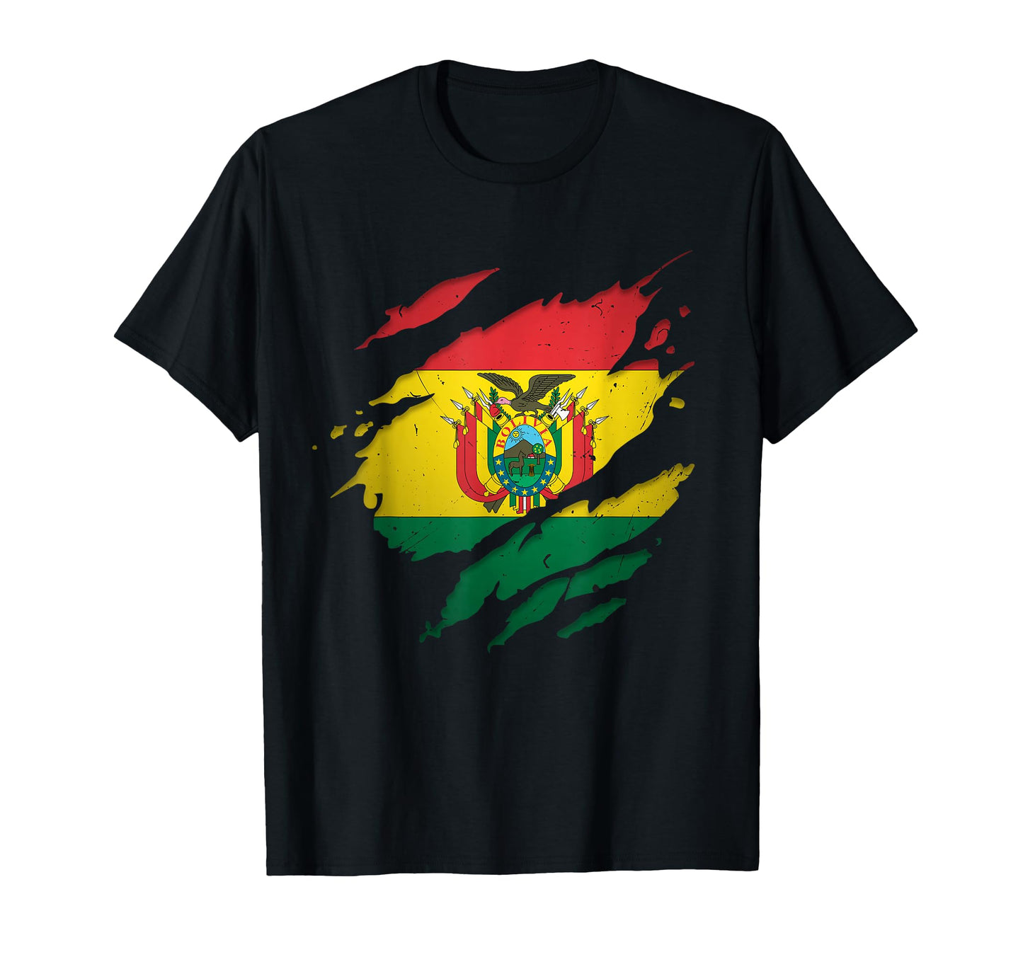 Proud Bolivian Torn Ripped Bolivia Flag T-Shirt - Trendy Graphic Unisex - T-Shirt, Sweatshirt, Hoodie