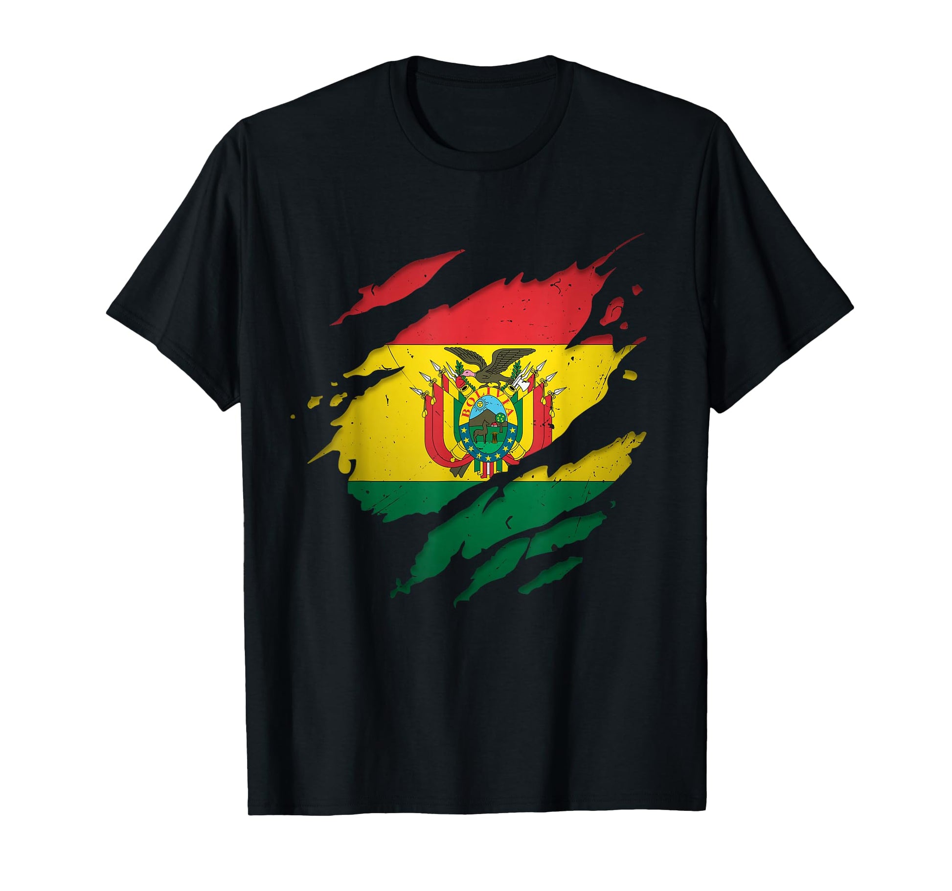 Proud Bolivian Torn Ripped Bolivia Flag T-Shirt - Trendy Graphic Unisex - T-Shirt, Sweatshirt, Hoodie