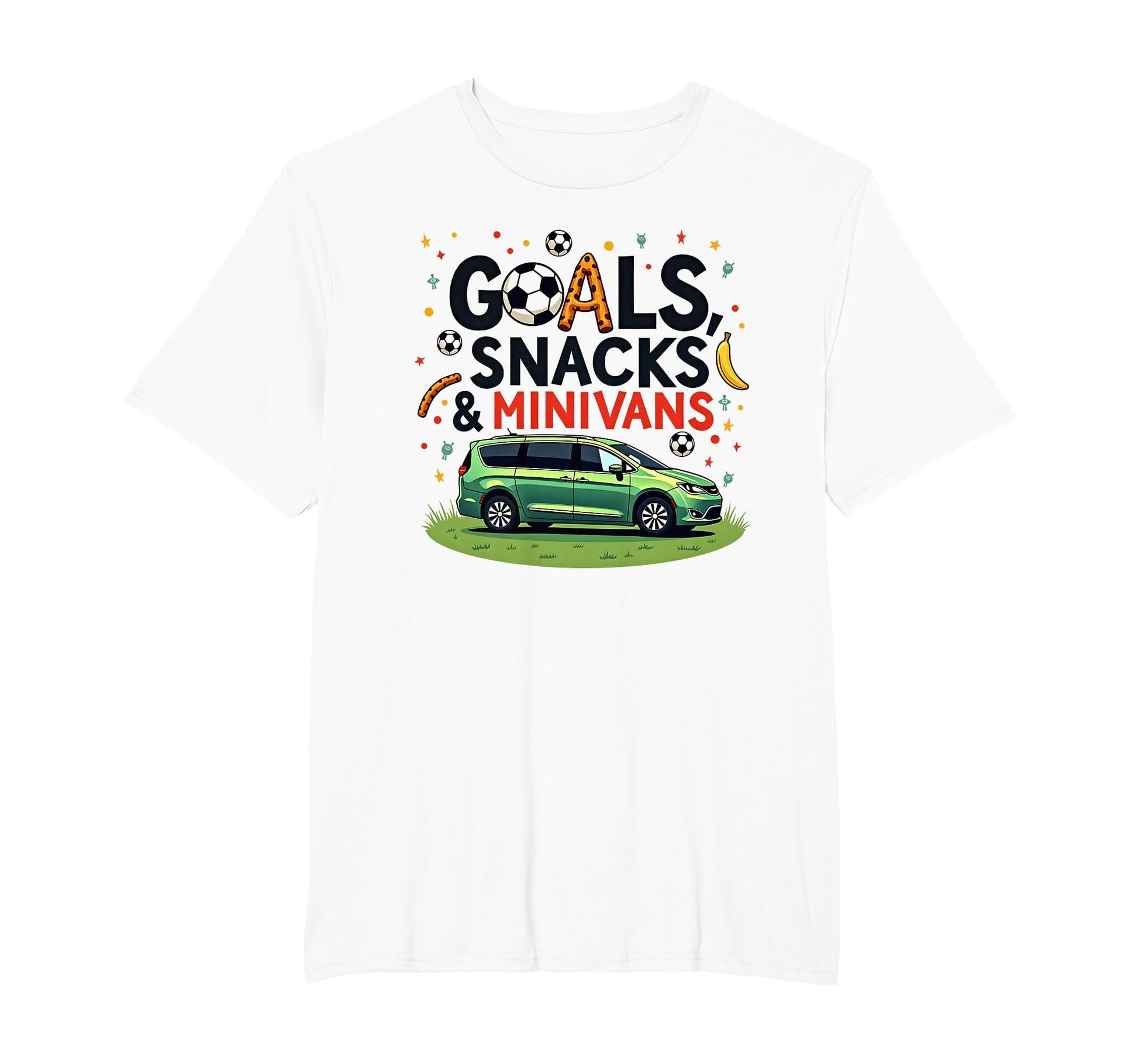 Goals Snacks Minivans Soccer Mom Life Mens T-Shirt - Graphic Print Unisex - T-Shirt, Sweatshirt, Hoodie