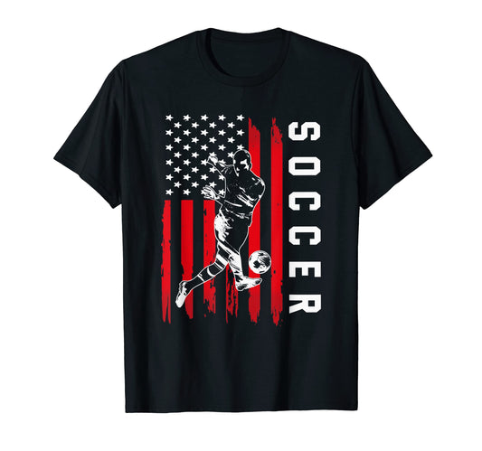 American Flag Soccer Soccer Player T-Shirt - Unique Graphic Men Women - T-Shirt, Sweatshirt, Hoodie