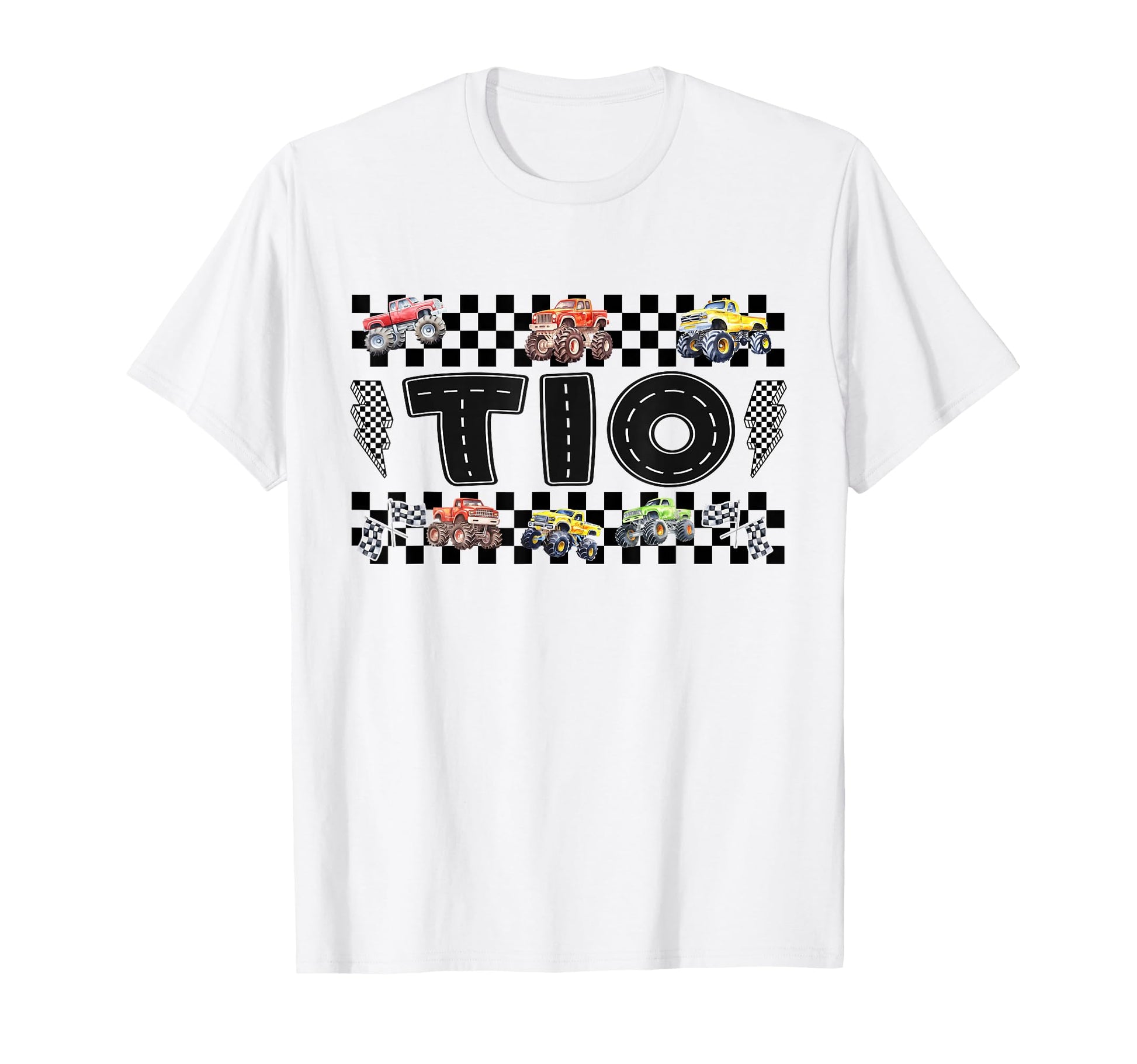 Tio Monster Truck Family Crew Birthday T-Shirt - Custom Art Print Unisex - T-Shirt, Sweatshirt, Hoodie