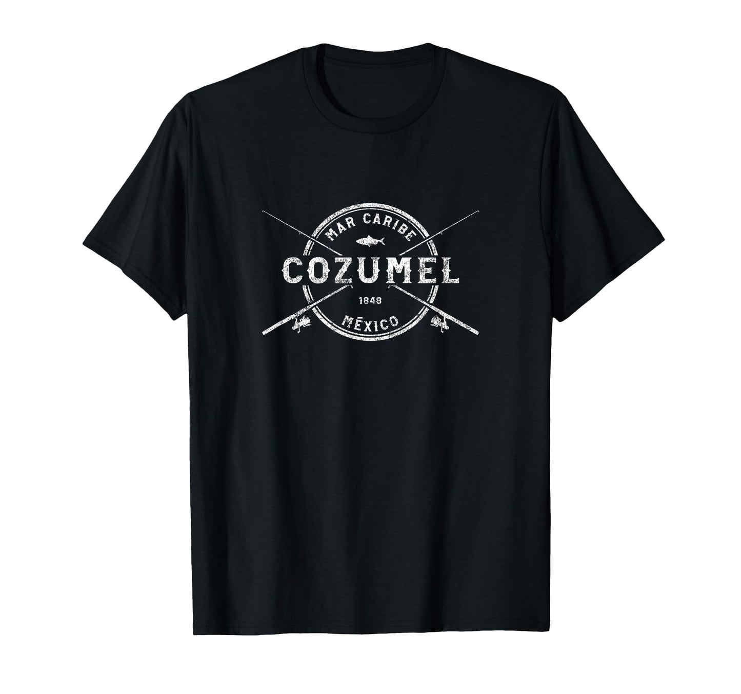 Cozumel Crossed Fishing Rods T-Shirt - Custom Art Print for Adults - T-Shirt, Sweatshirt, Hoodie