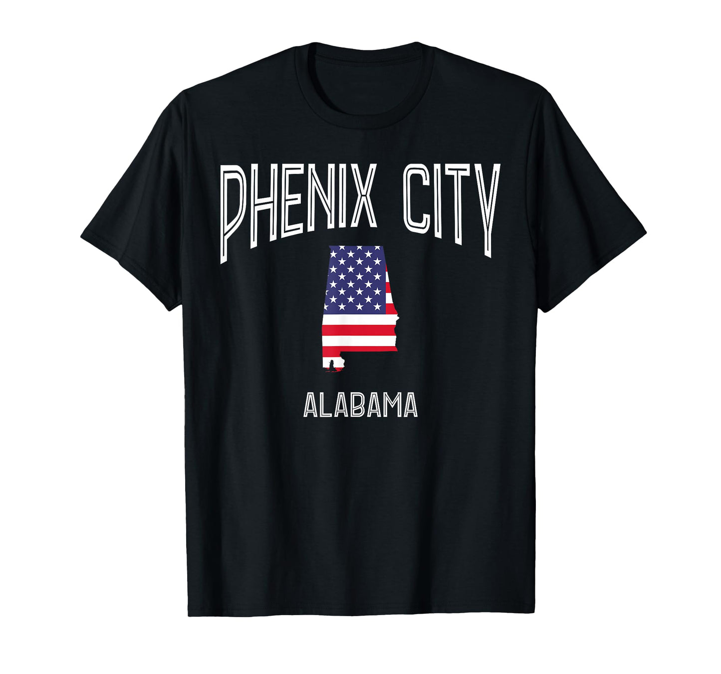 Phenix City Alabama Al Throwback Usa Flag T-Shirt - Novelty Apparel Unisex - T-Shirt, Sweatshirt, Hoodie