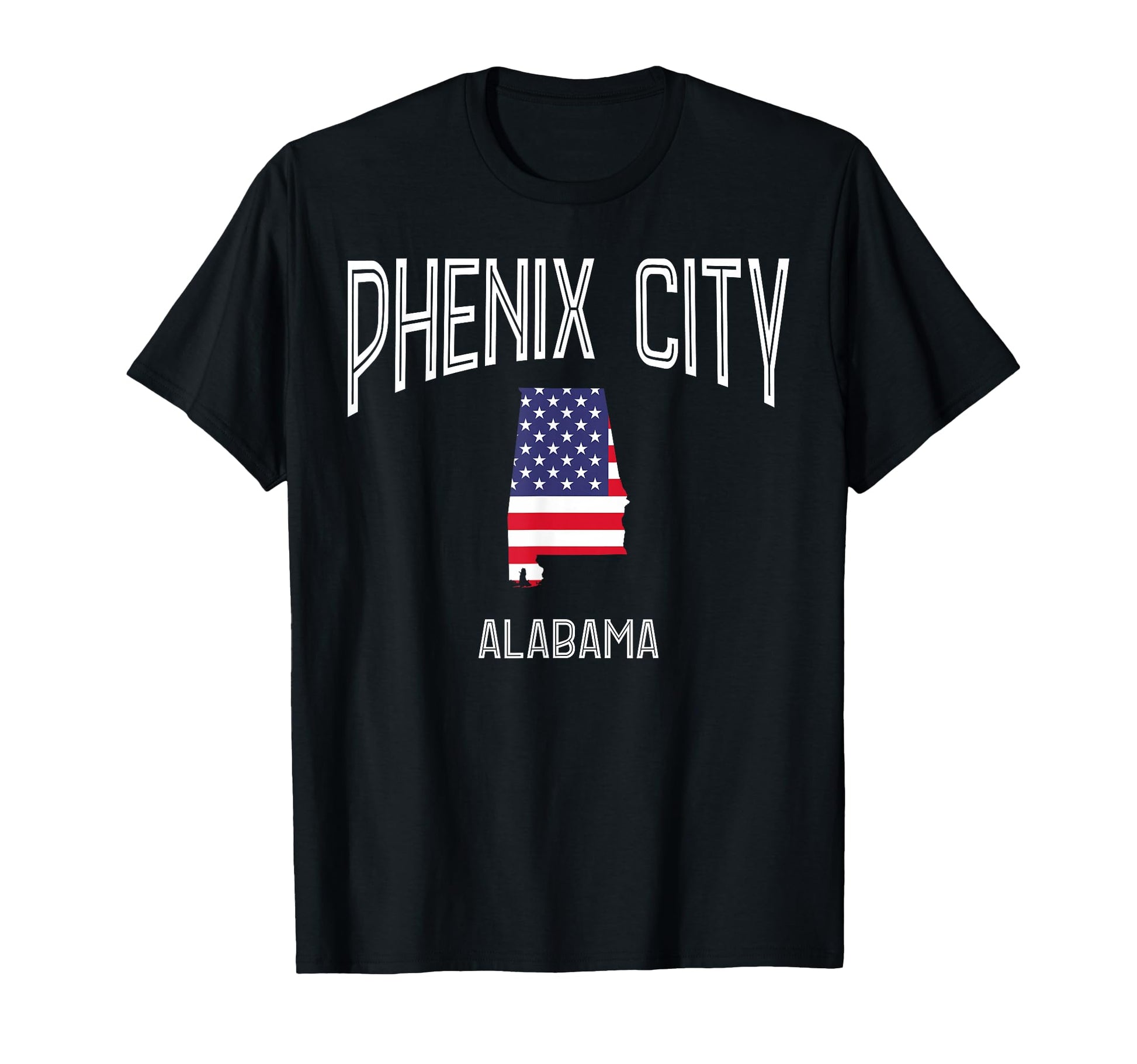 Phenix City Alabama Al Throwback Usa Flag T-Shirt - Novelty Apparel Unisex - T-Shirt, Sweatshirt, Hoodie