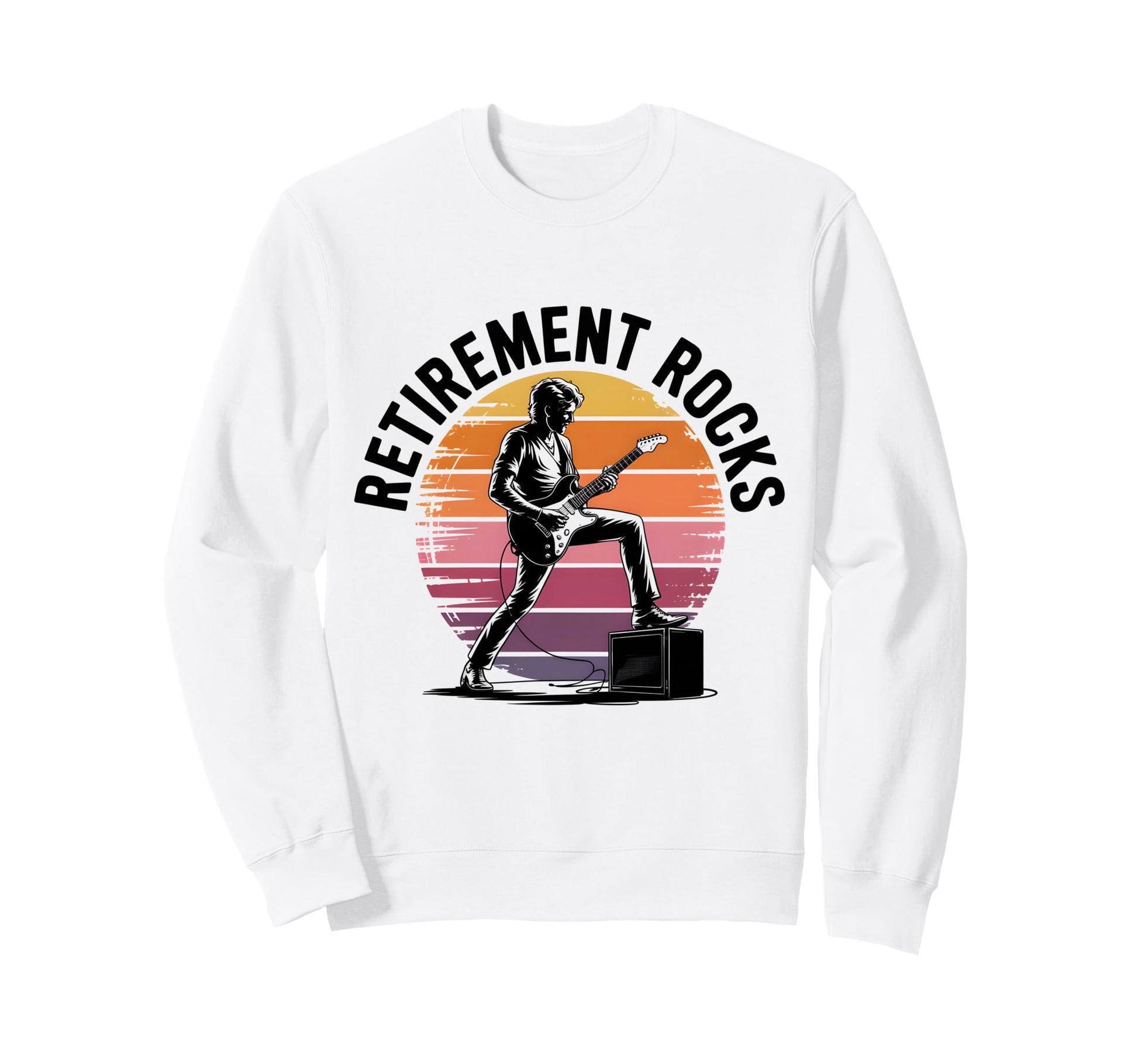 Retirement Rocks Acoustic Guitar Old Sweatshirt - Novelty Apparel Unisex - T-Shirt, Sweatshirt, Hoodie