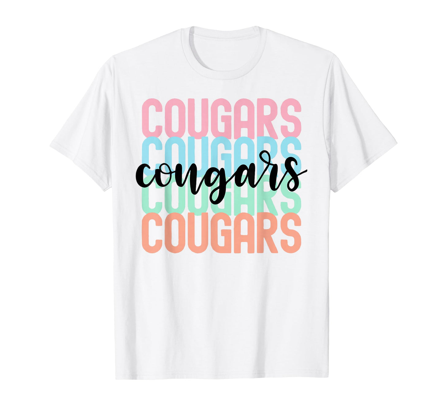 Cougars Team Mascot School Spirit T-Shirt - Streetwear Style for Adults - T-Shirt, Sweatshirt, Hoodie