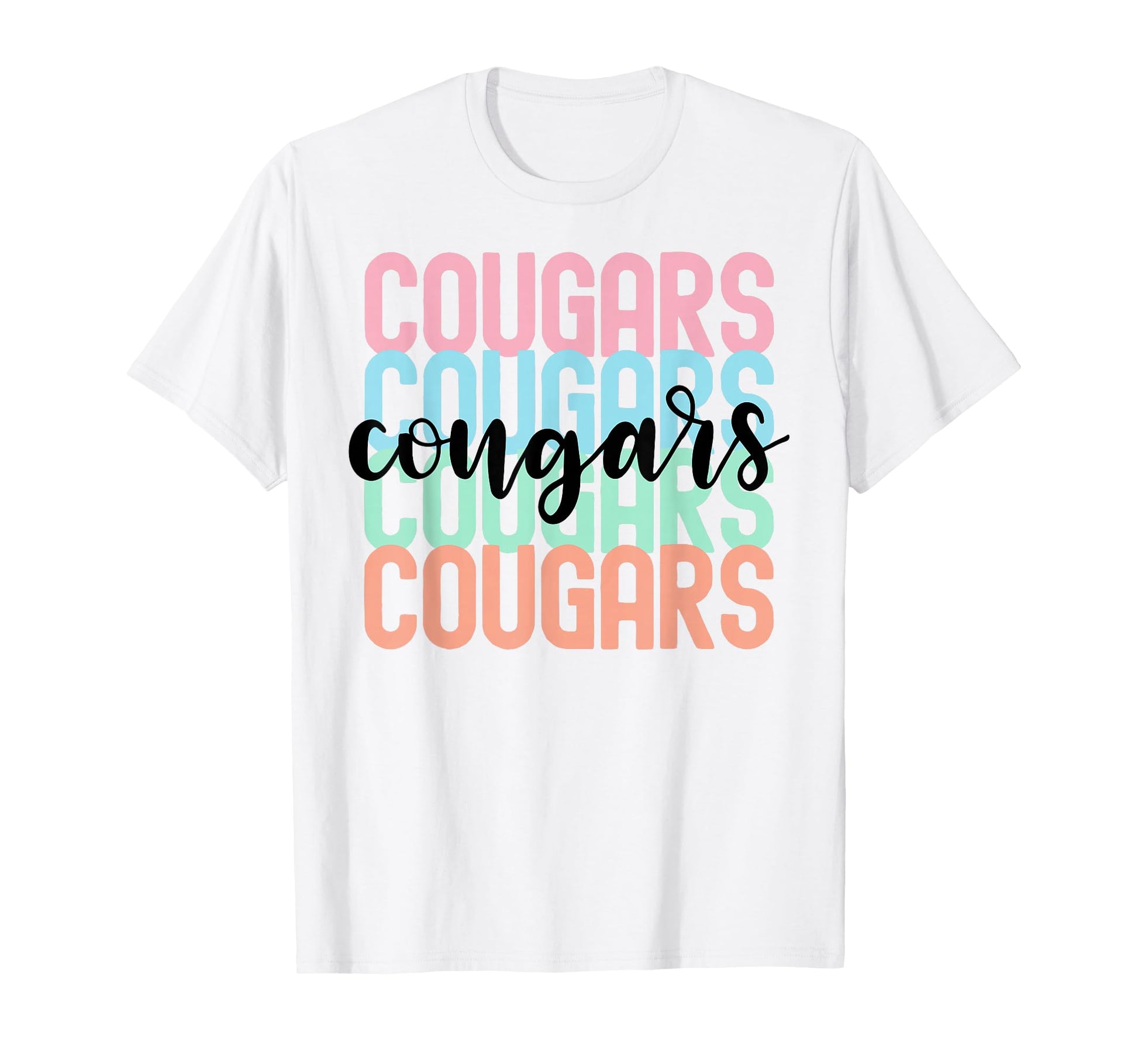 Cougars Team Mascot School Spirit T-Shirt - Streetwear Style for Adults - T-Shirt, Sweatshirt, Hoodie