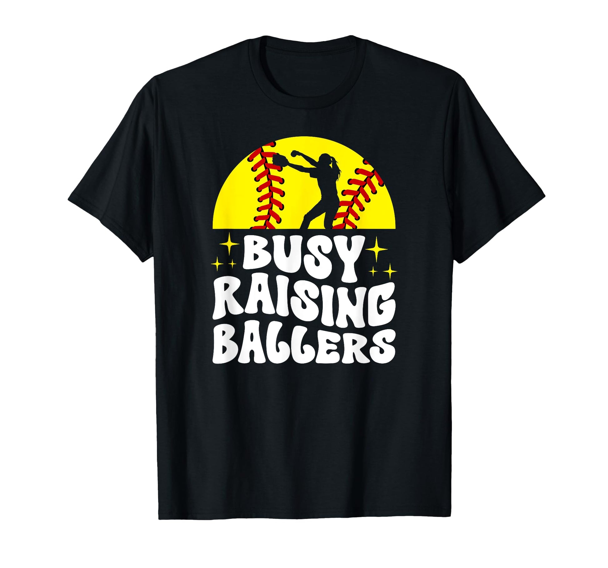 Busy Raising Ballers Softball Mom T-Shirt - Minimalist Print Unisex - T-Shirt, Sweatshirt, Hoodie