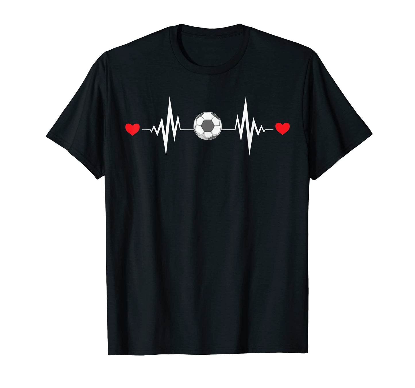Soccer Ball Heartbeat Funny Soccer T-Shirt - Trendy Graphic for Adults - T-Shirt, Sweatshirt, Hoodie