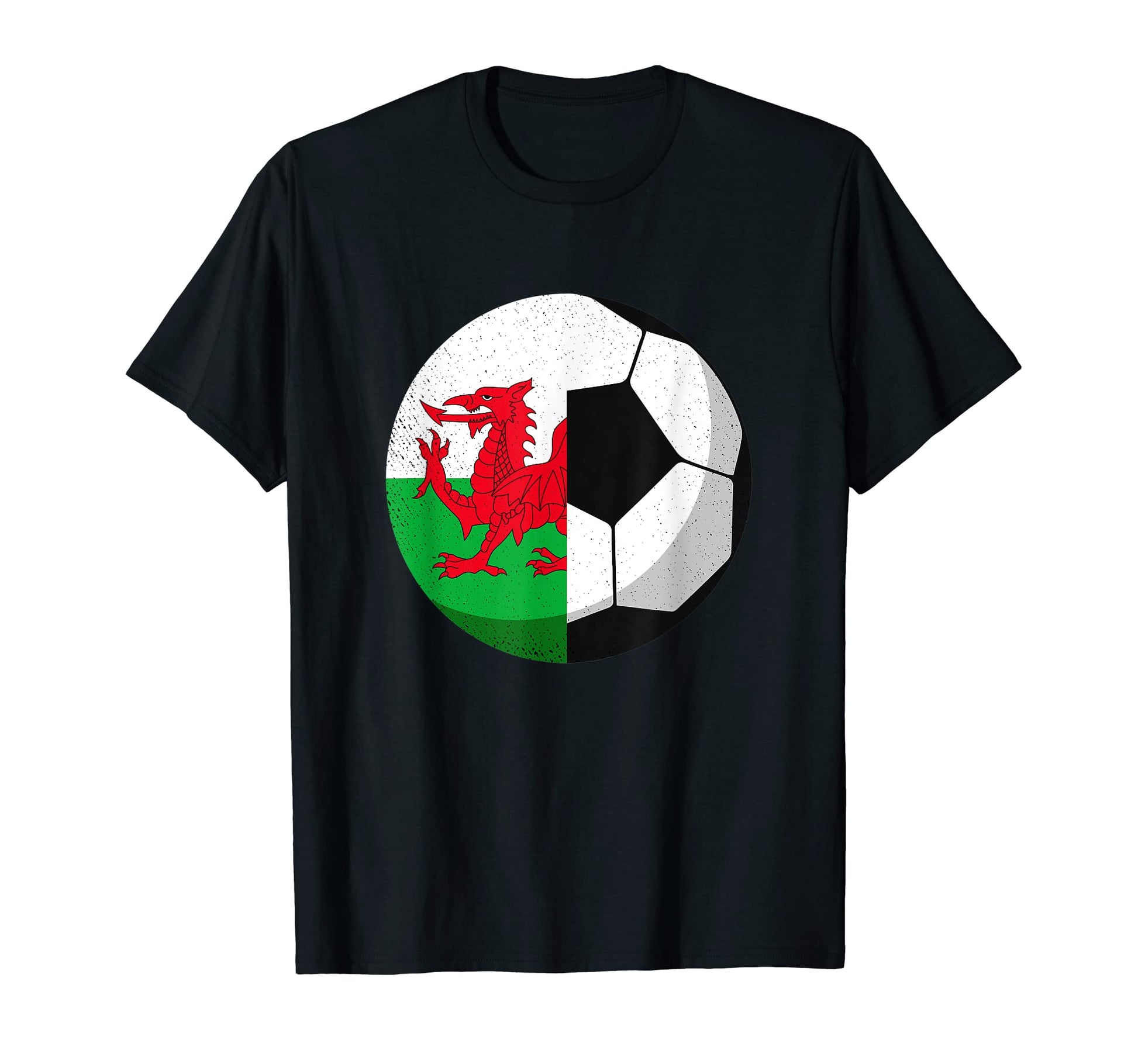 Half Wales Flag Half Football Fans T-Shirt - Novelty Apparel Men Women - T-Shirt, Sweatshirt, Hoodie
