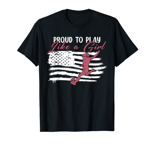 American Flag Proud To Play Like Usa T-Shirt - Trendy Graphic for Adults - T-Shirt, Sweatshirt, Hoodie