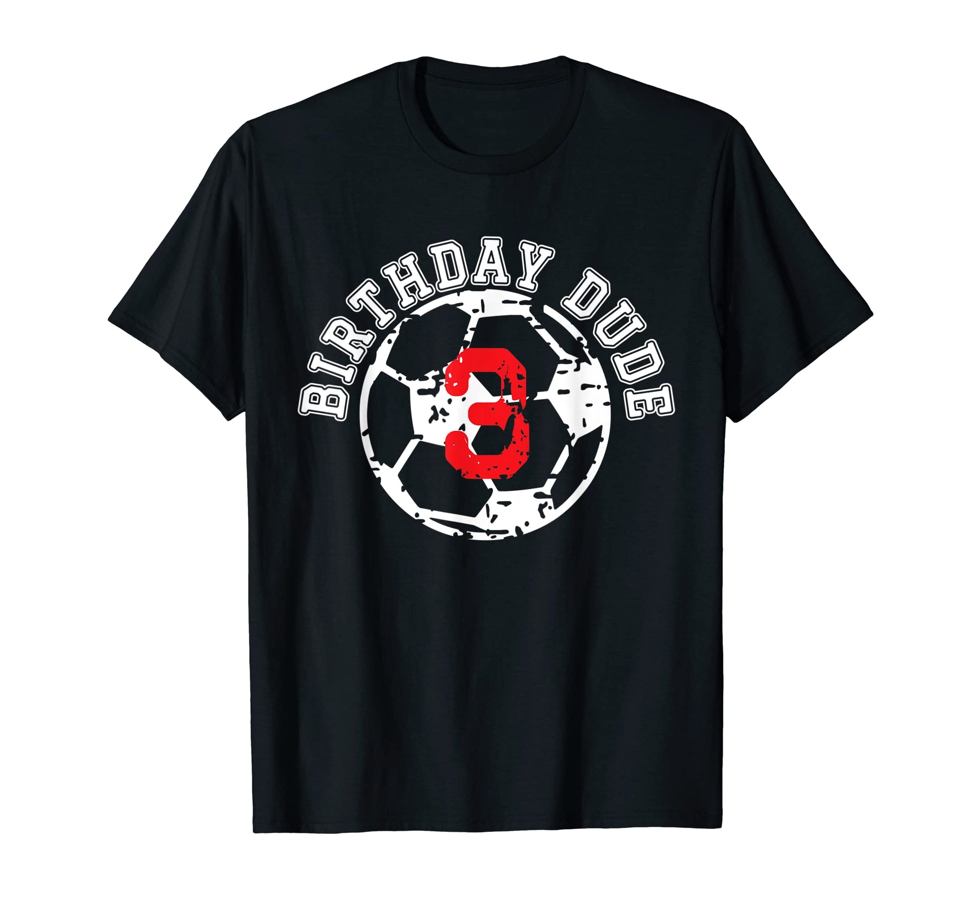 3 Year Old 3Rd Birthday Dude Soccer Bday T-Shirt - Graphic Print Unisex - T-Shirt, Sweatshirt, Hoodie