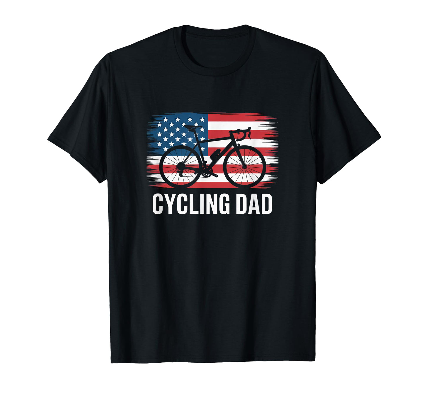 Cycling Dad American Flag Road Bike T-Shirt - Fun Novelty Design Unisex - T-Shirt, Sweatshirt, Hoodie