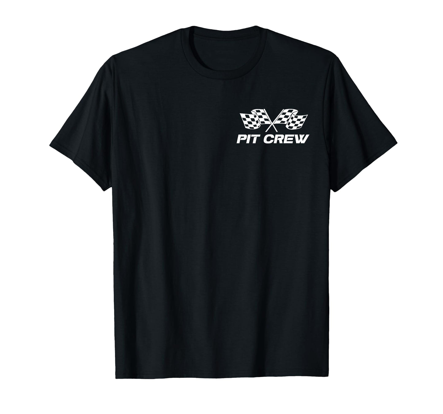 Pit Crew Race Car Checkered Hosting T-Shirt - Casual Everyday Wear Unisex - T-Shirt, Sweatshirt, Hoodie