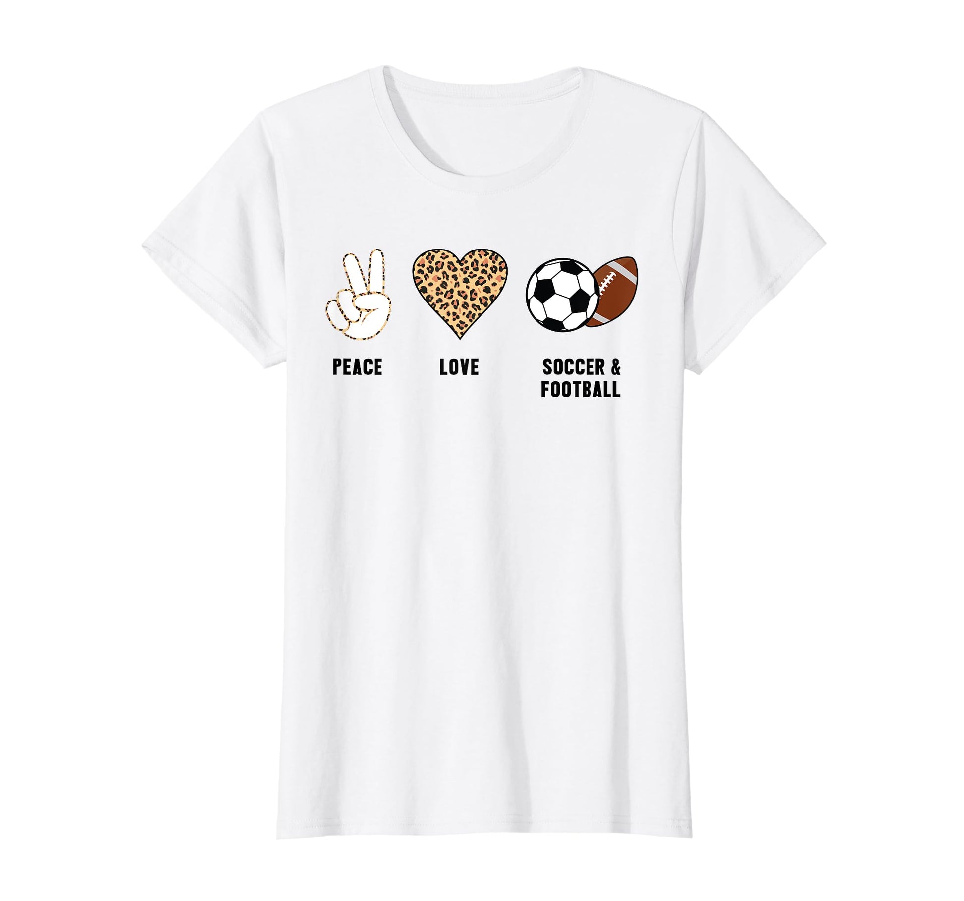 Peace Love Soccer Football Soccer T-Shirt - Trendy Graphic for Adults - T-Shirt, Sweatshirt, Hoodie