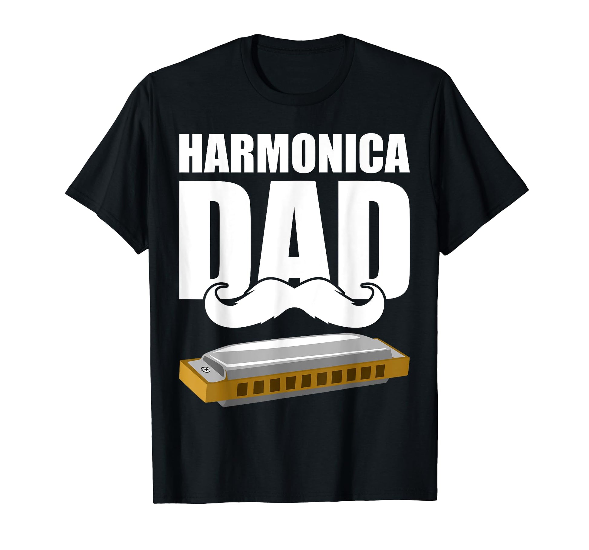Harmonica Player Dad Musician Music T-Shirt - Custom Art Print Men Women - T-Shirt, Sweatshirt, Hoodie