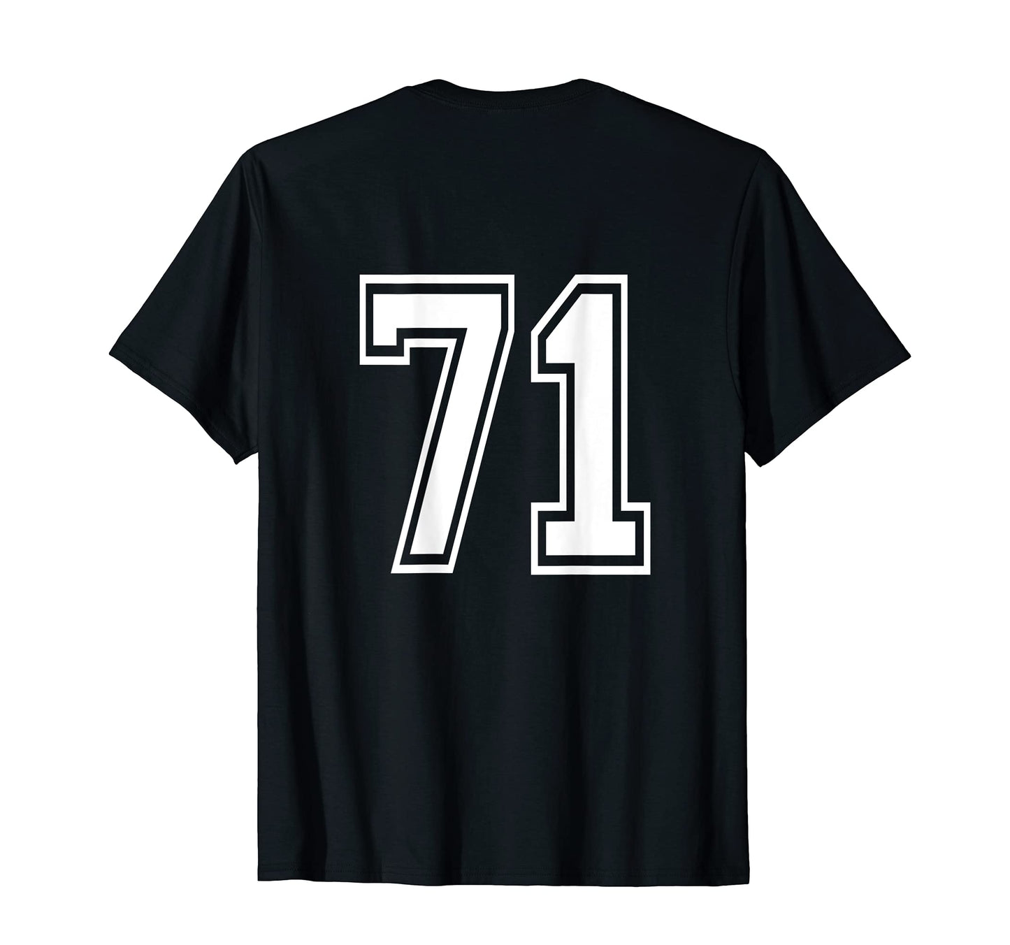 Number 71 Sports Player Number Back T-Shirt - Custom Art Print for Adults - T-Shirt, Sweatshirt, Hoodie
