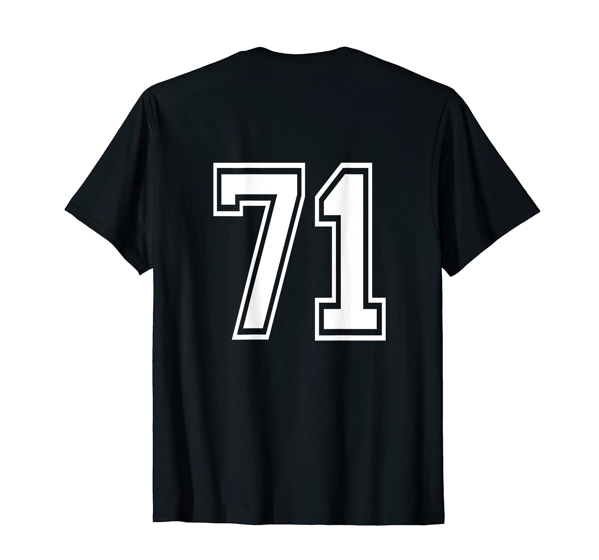 Number 71 Sports Player Number Back T-Shirt - Custom Art Print for Adults - T-Shirt, Sweatshirt, Hoodie