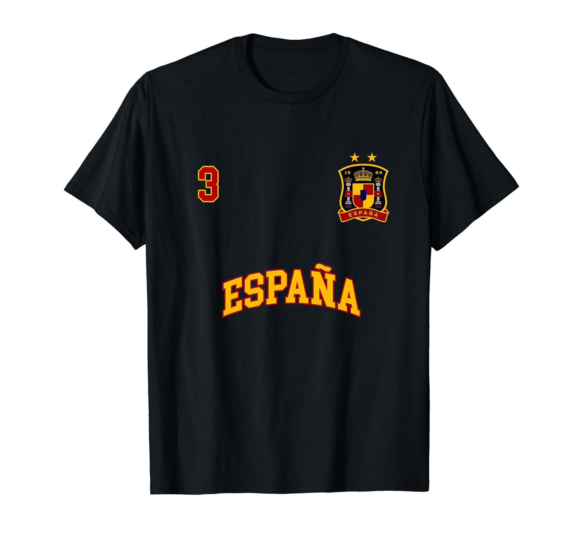 Espana Spain Team Sports Number 3 T-Shirt - Custom Art Print for Adults - T-Shirt, Sweatshirt, Hoodie