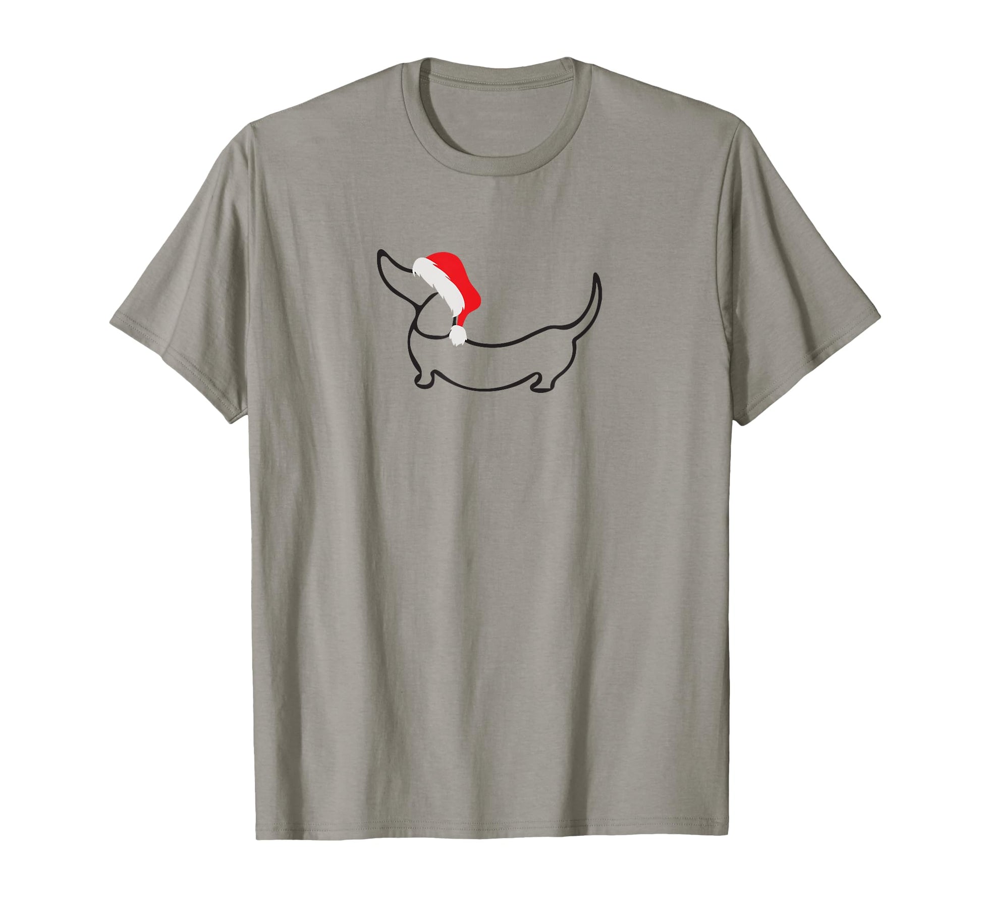 Dachshund Santa Hat T-Shirt - Fun Novelty Design for Adults - T-Shirt, Sweatshirt, Hoodie