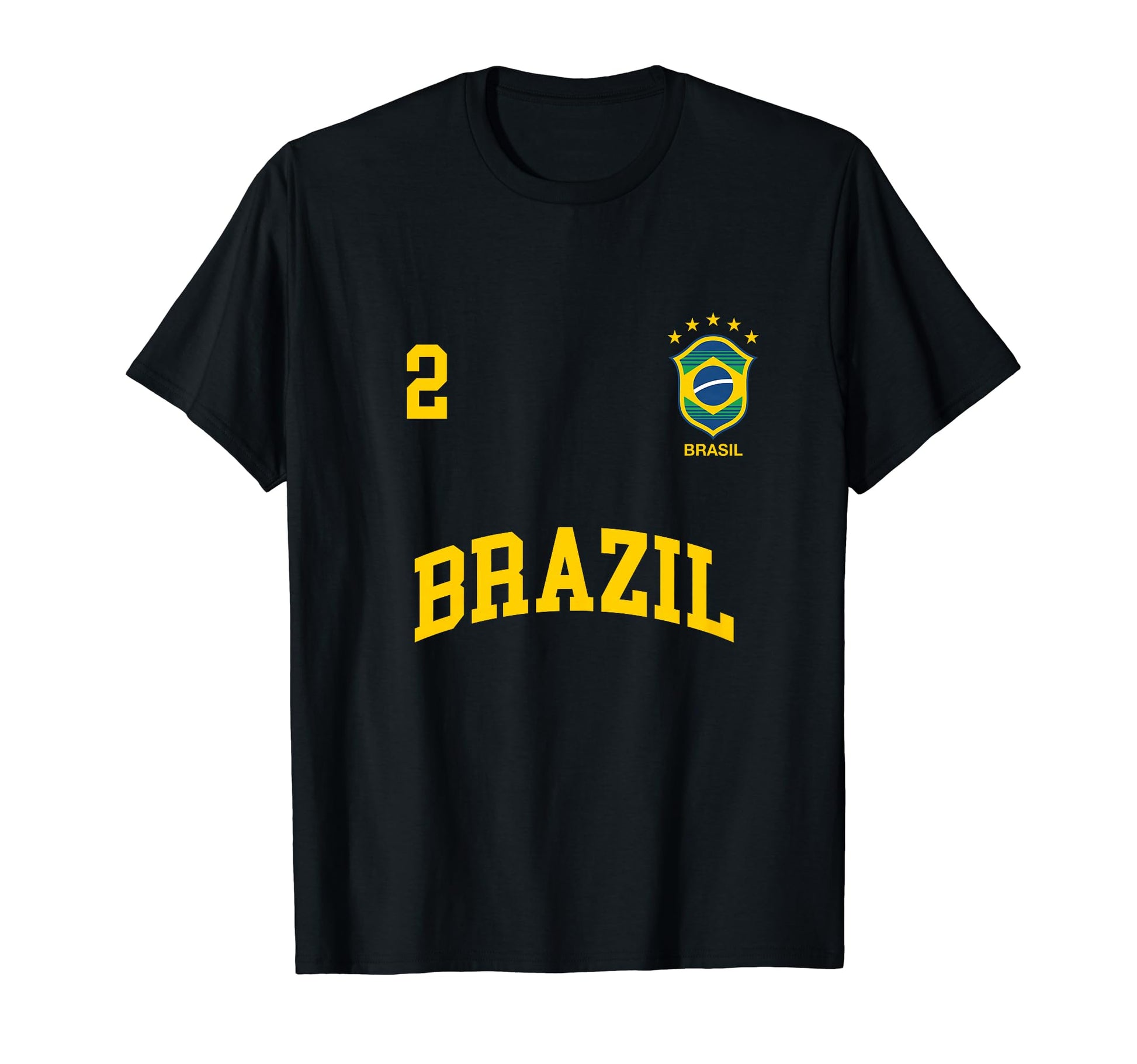Brazil Team Sports Number 2 Soccer T-Shirt - Fun Novelty Design for Adults - T-Shirt, Sweatshirt, Hoodie