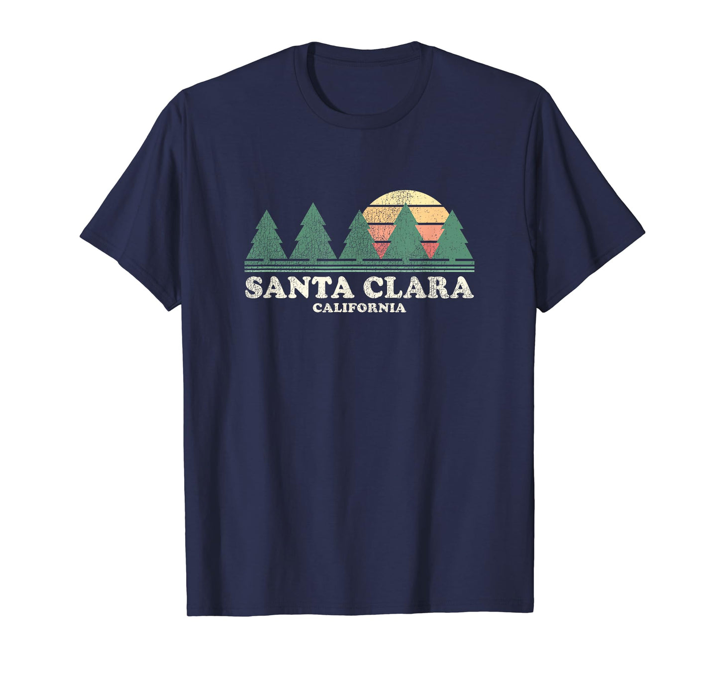Santa Clara Ca Throwback 70S T-Shirt - Aesthetic Graphic for Adults - T-Shirt, Sweatshirt, Hoodie
