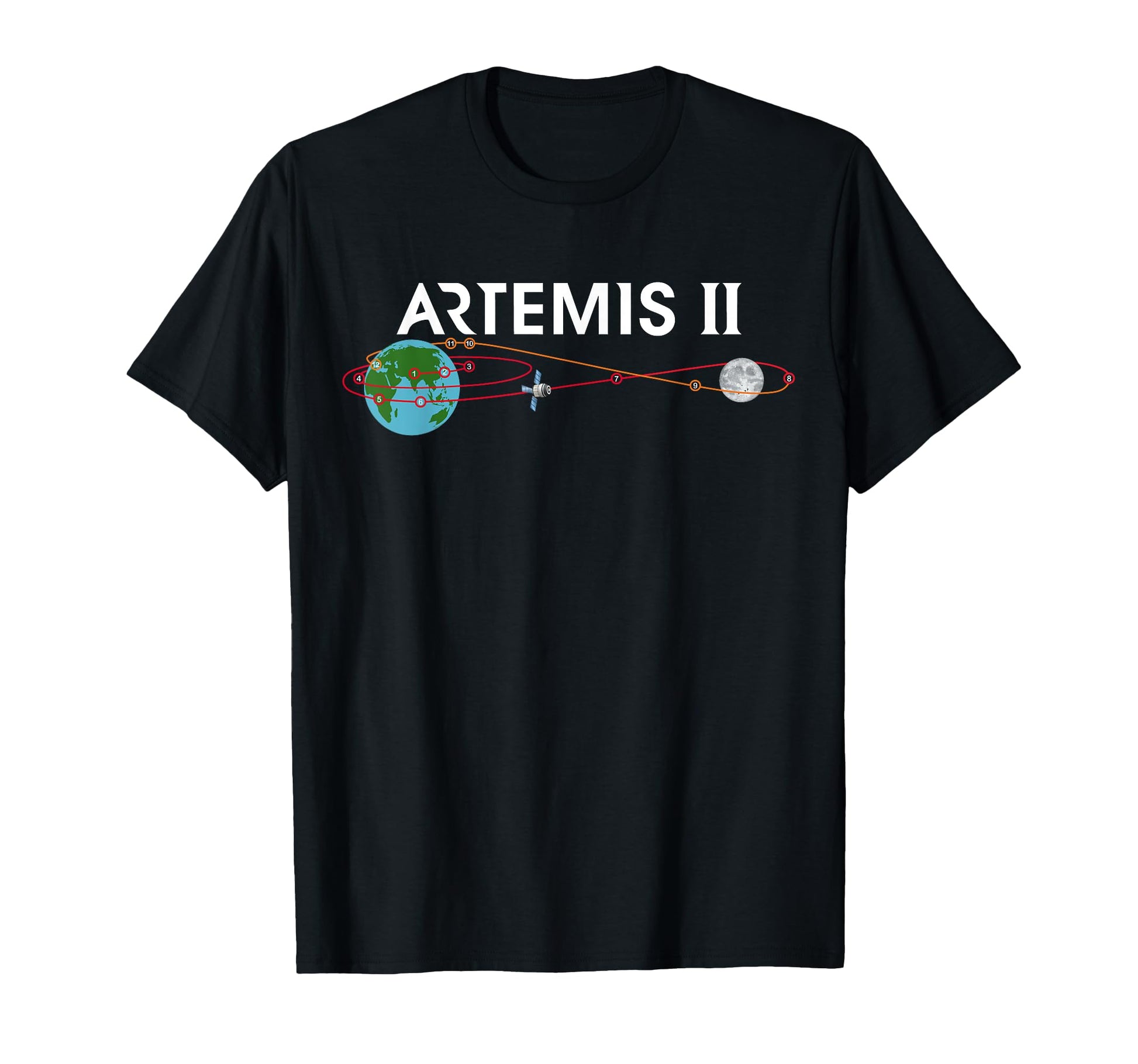 Artemis 2 Route Map Sls Rocket Launch T-Shirt - Novelty Apparel for Adults - T-Shirt, Sweatshirt, Hoodie