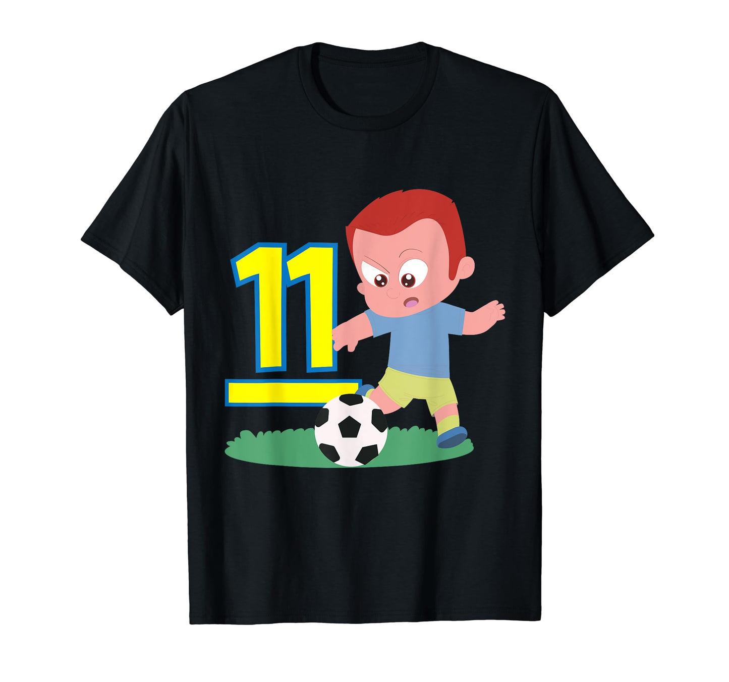 11Th Birthday 11 Years Soccer Football T-Shirt - Minimalist Print Unisex - T-Shirt, Sweatshirt, Hoodie